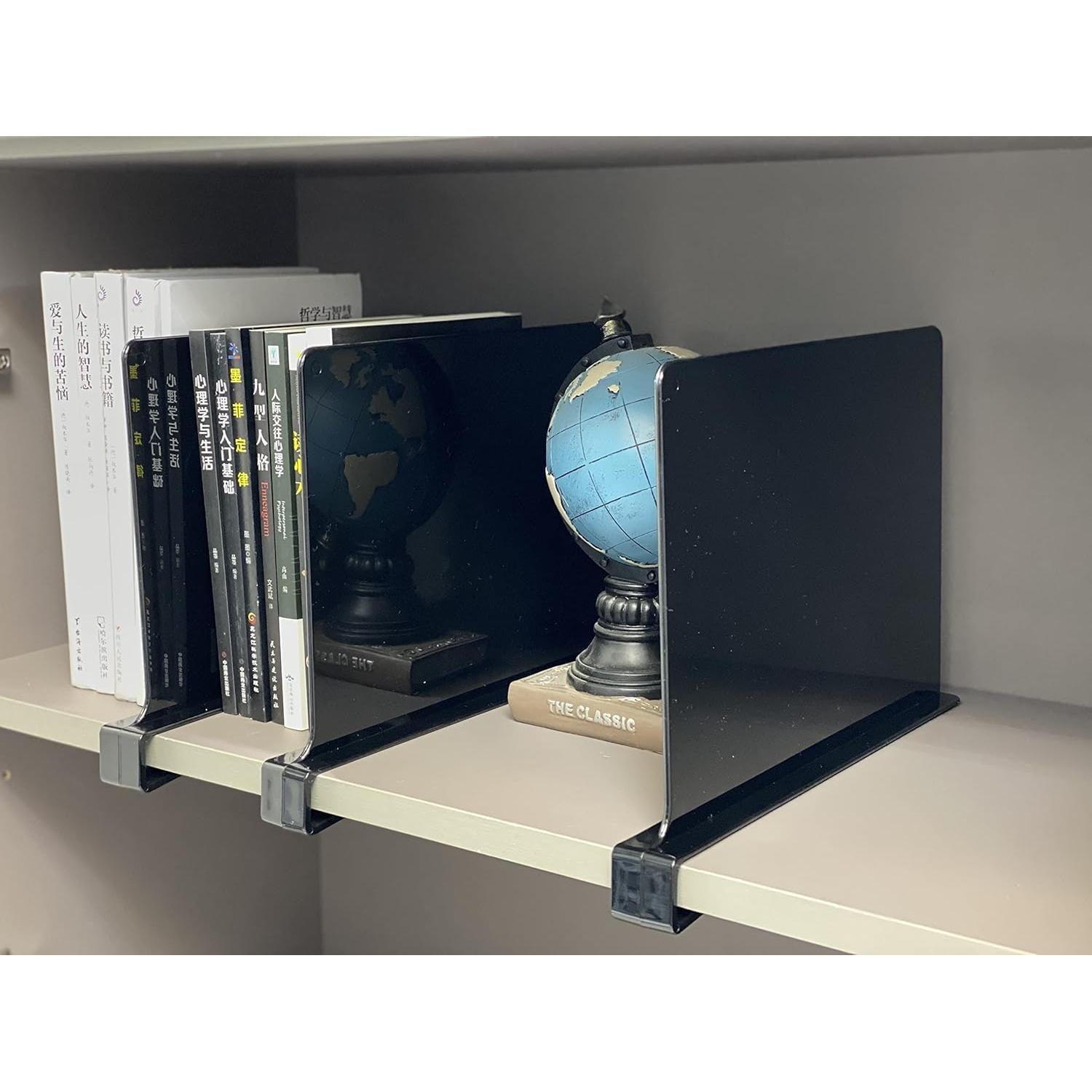 Separadores de Estantes de Acrílico CY 2 Pcs Negros 30.48 cm