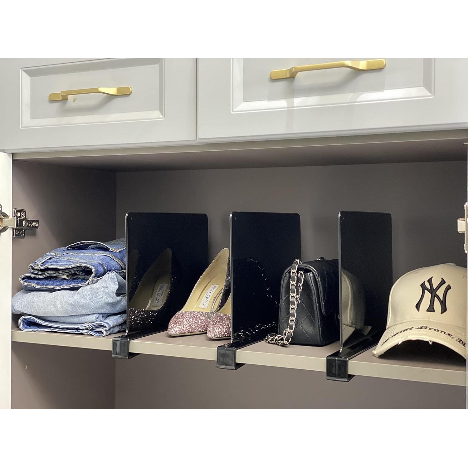 Separadores de Estantes de Acrílico CY 2 Pcs Negros 30.48 cm