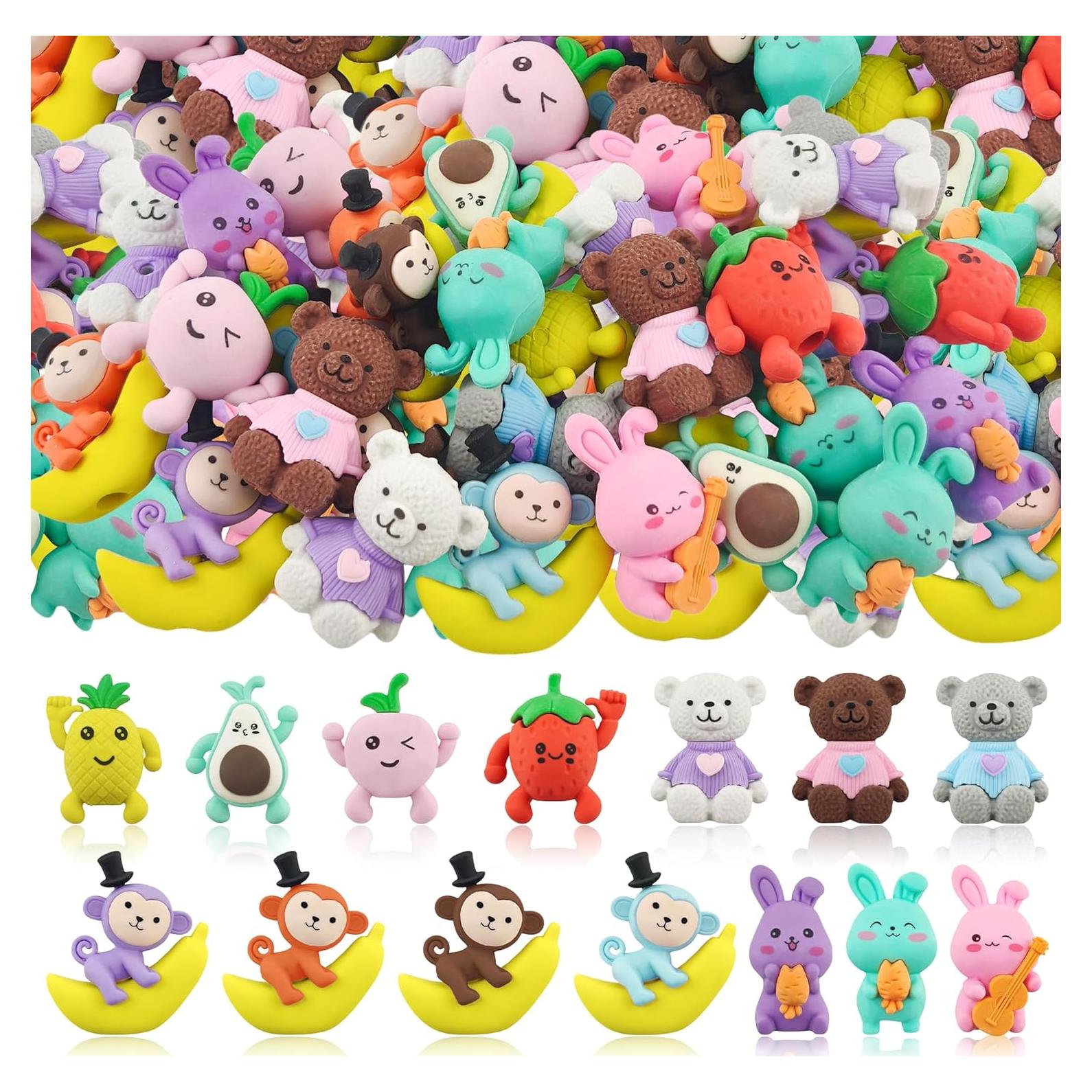 30 Gomas de Borrar en Forma de Animales Inn Diary - 3D Coloridas