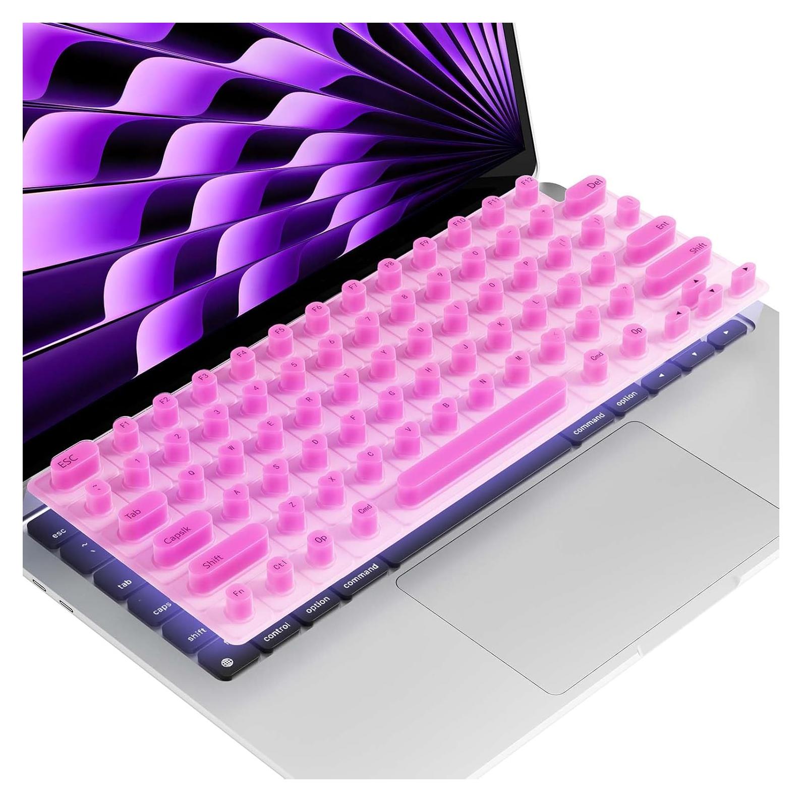 Cubierta de Teclado Majeree Rosa para MacBook Pro/Air 2021+