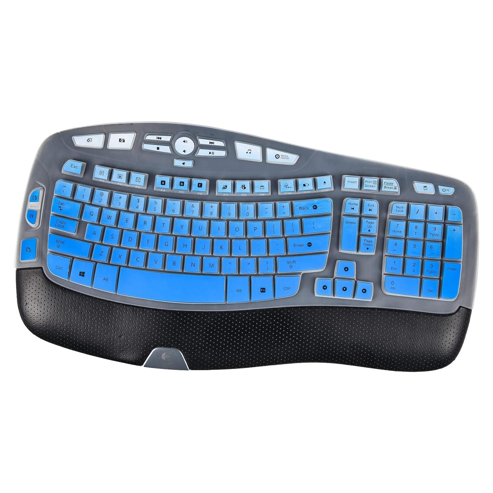 Cubierta de Teclado Logitech K350 MK550 MK570 Silicona Azul Ombre