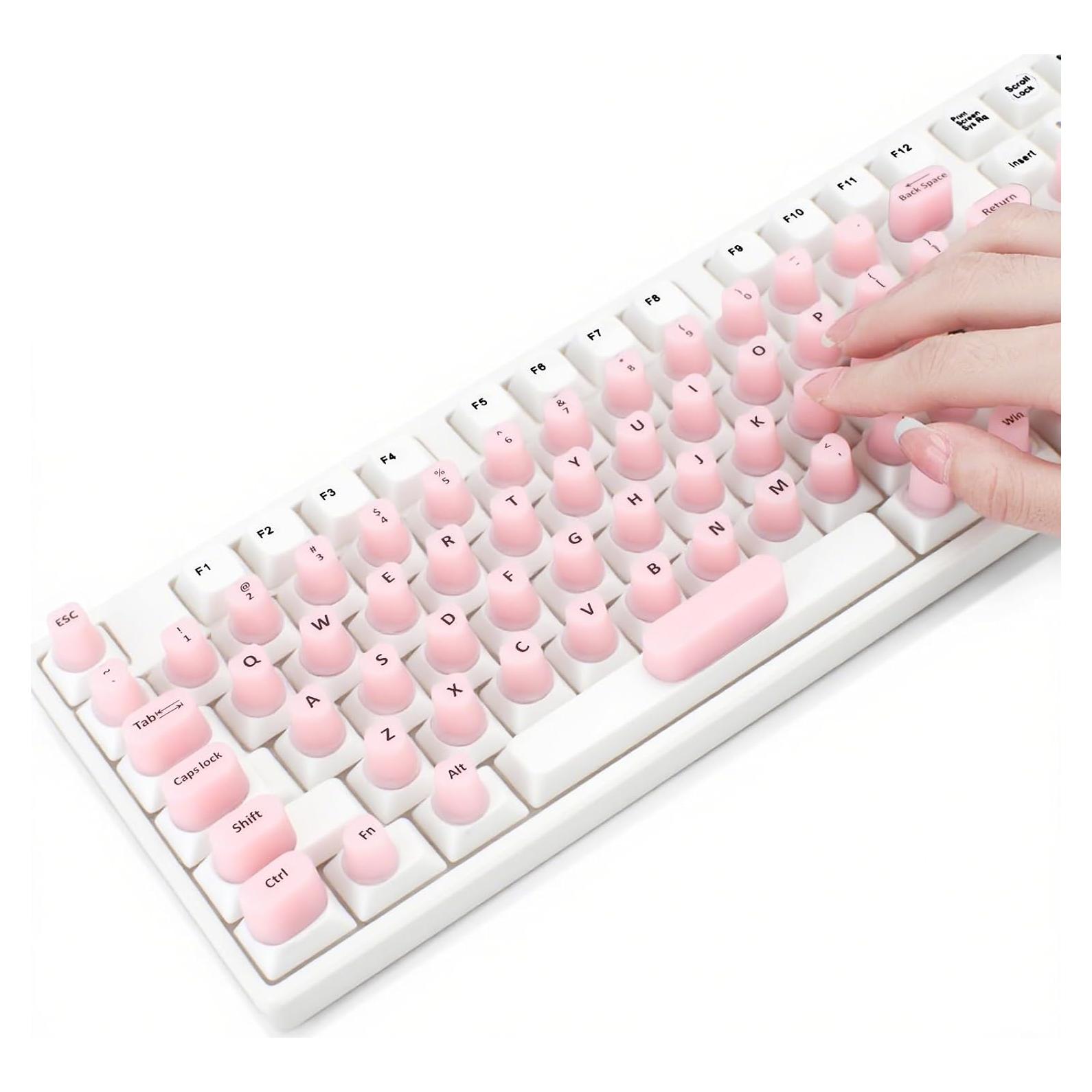 Calcomanías para Teclado Ponhey 70 Pcs Silicona Rosa Uñas Largas