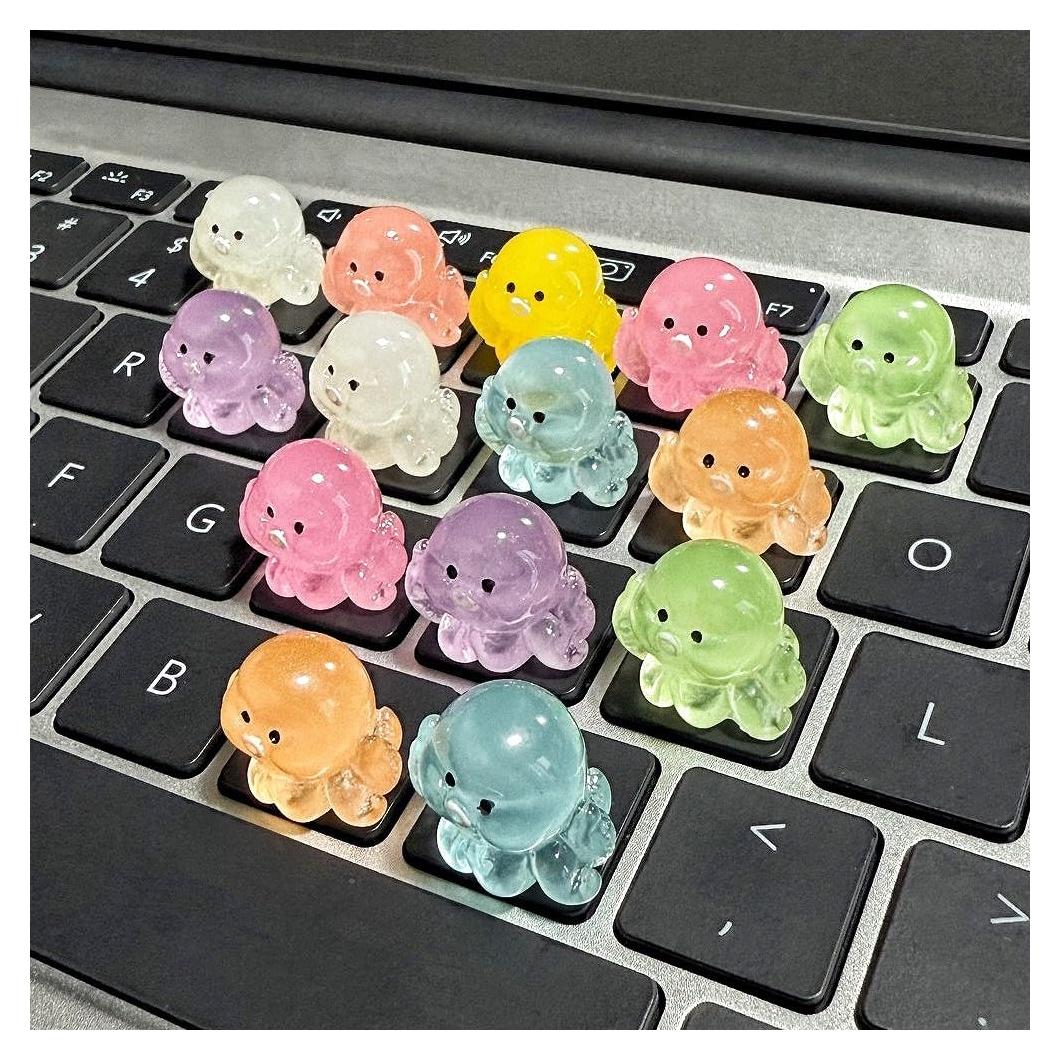 20 Stickers 3D Pulpo MayeBridge para Teclado y Uñas Largas