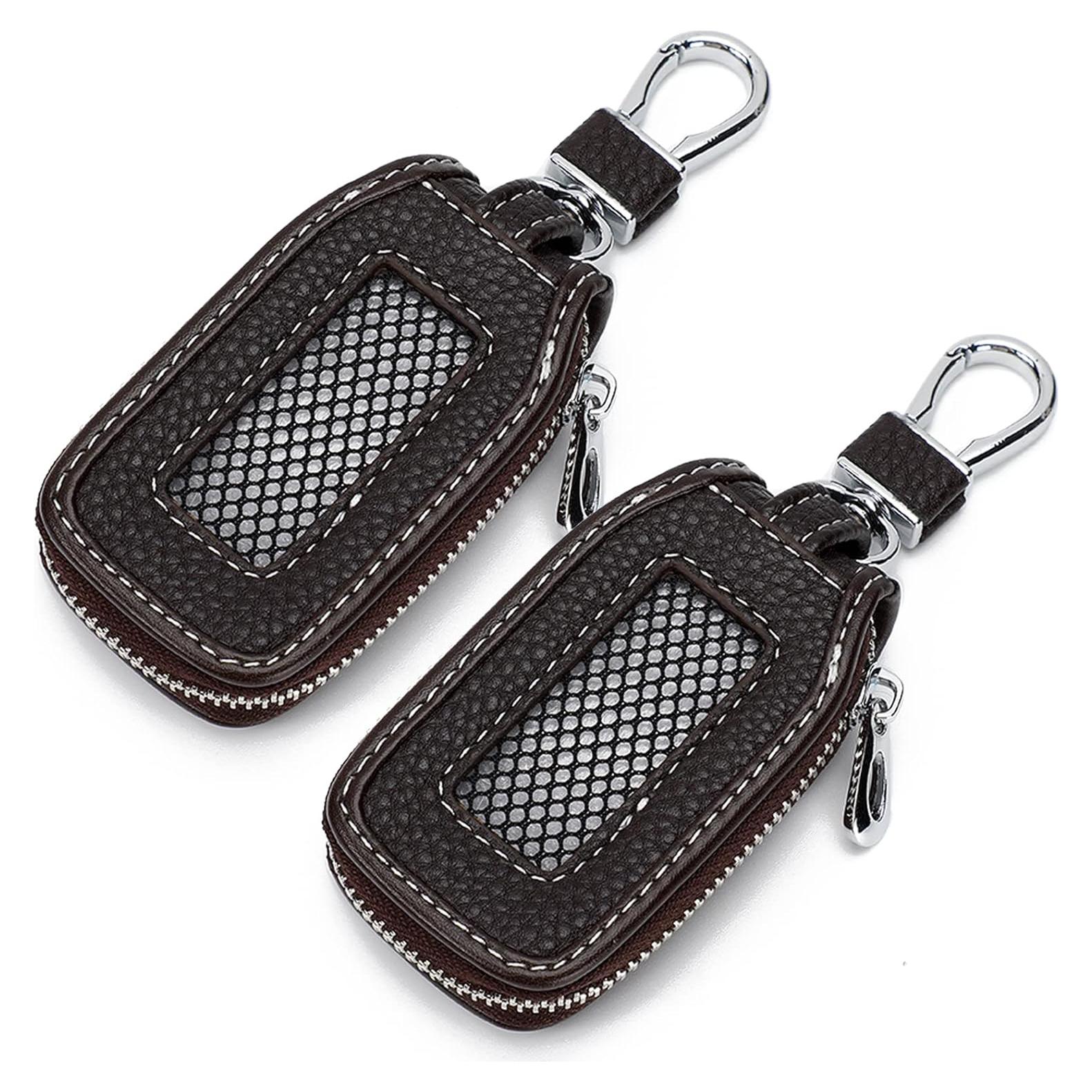 Funda de Llave de Coche de Cuero Syihah - 2 Piezas Marrón