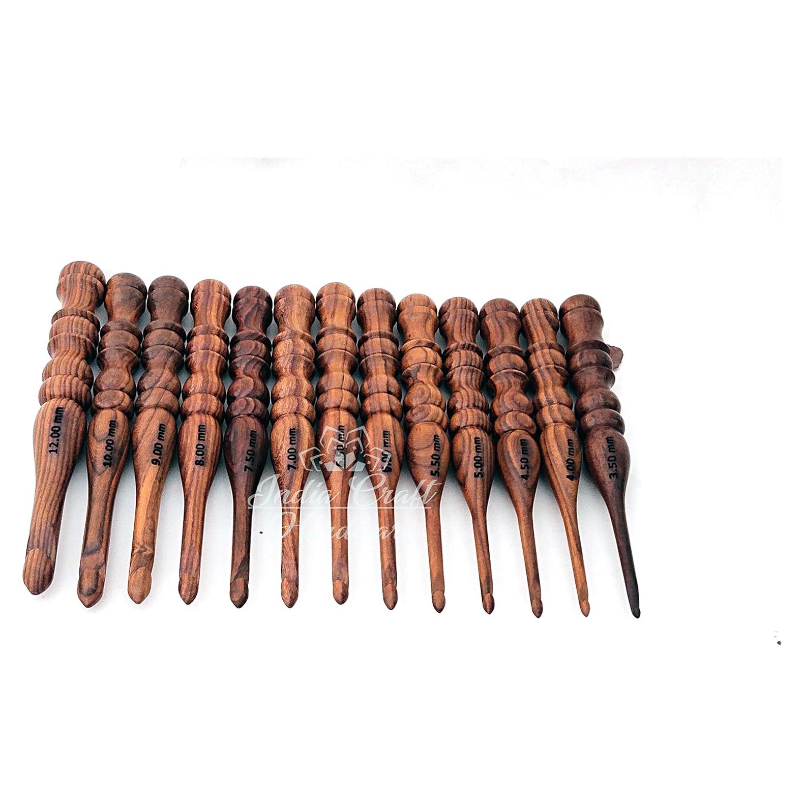 Juego de 13 Ganchos de Crochet de Ébano Ergonomicos - Merit