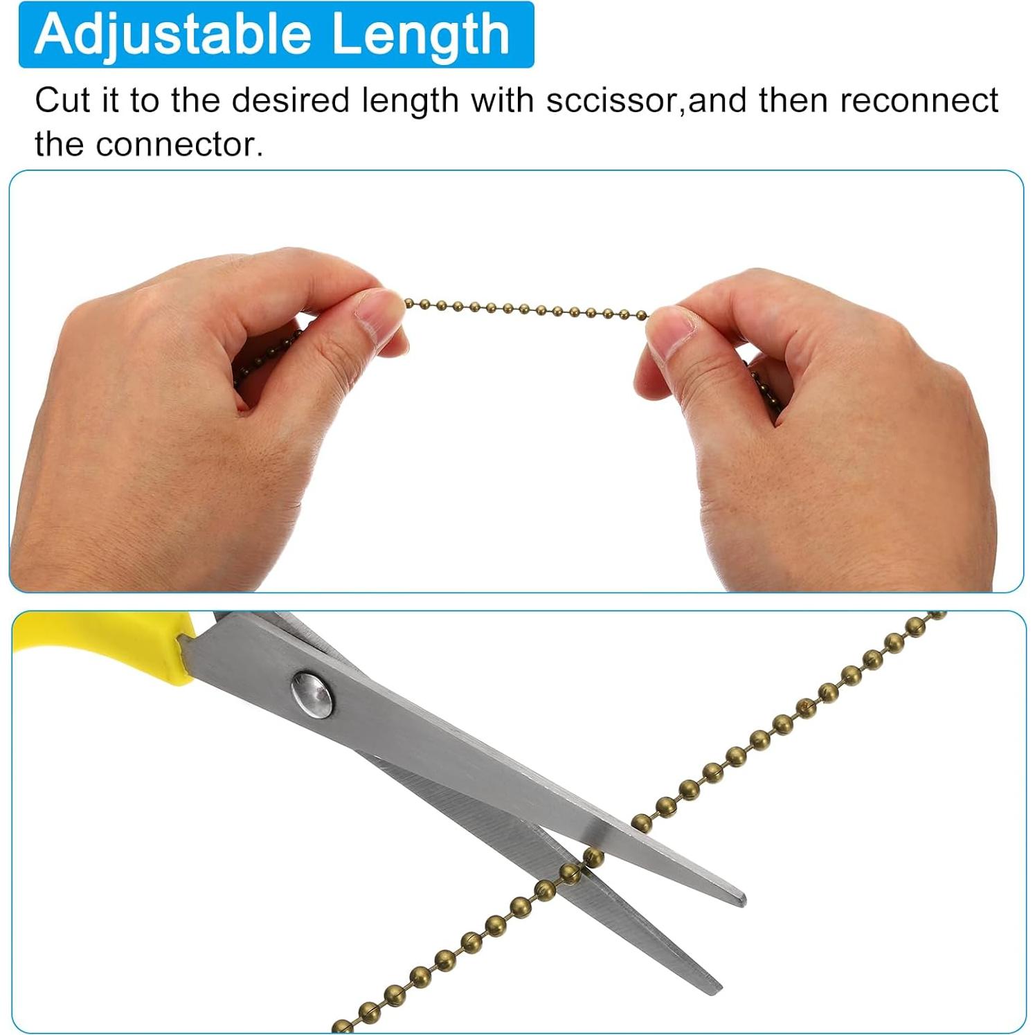 Cadena de Tirar para Ventilador de Techo PATIKIL 1m Bronce - 2 Pcs