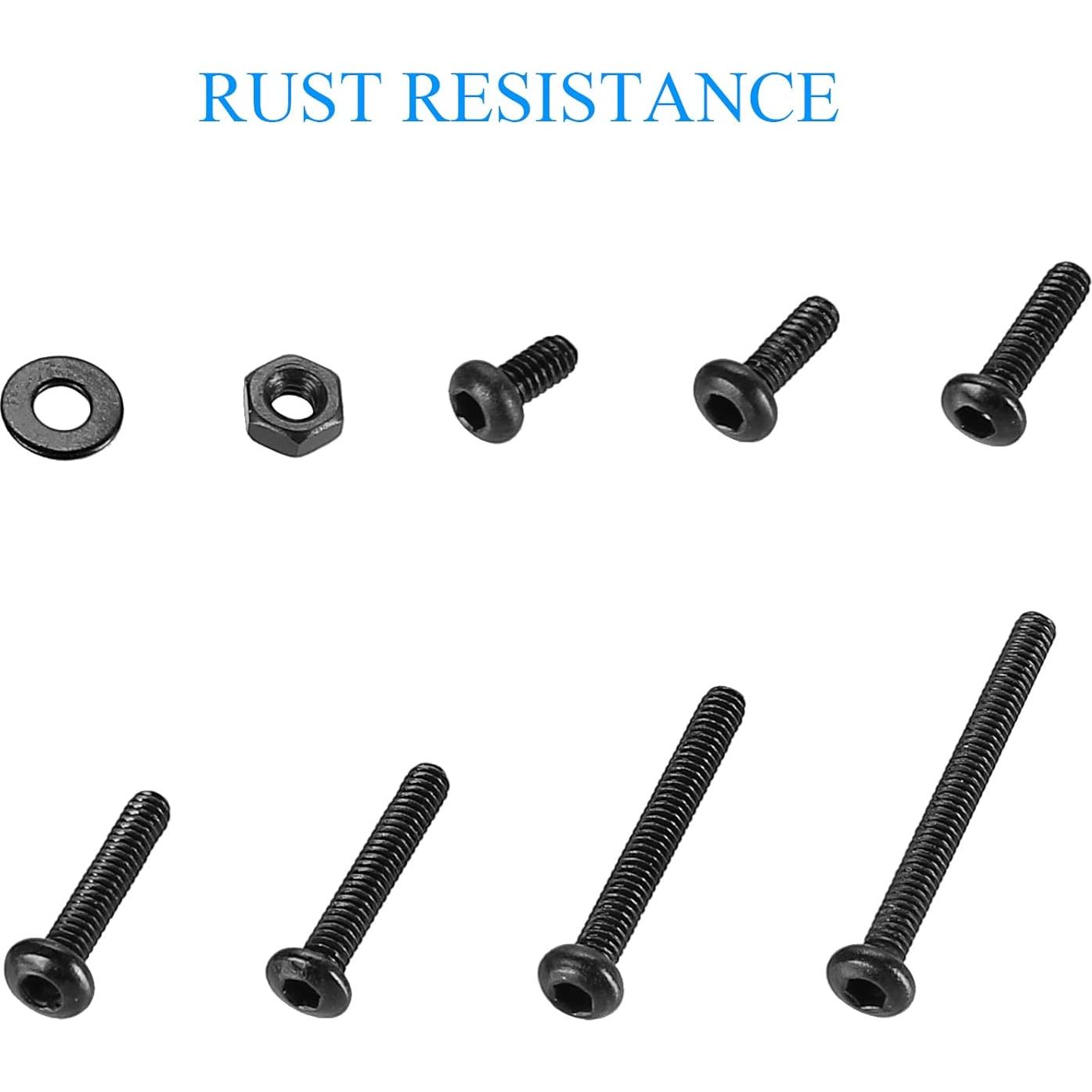 Kit 410 Piezas Tornillos Cabeza Hexagonal M2 Acero 10.9