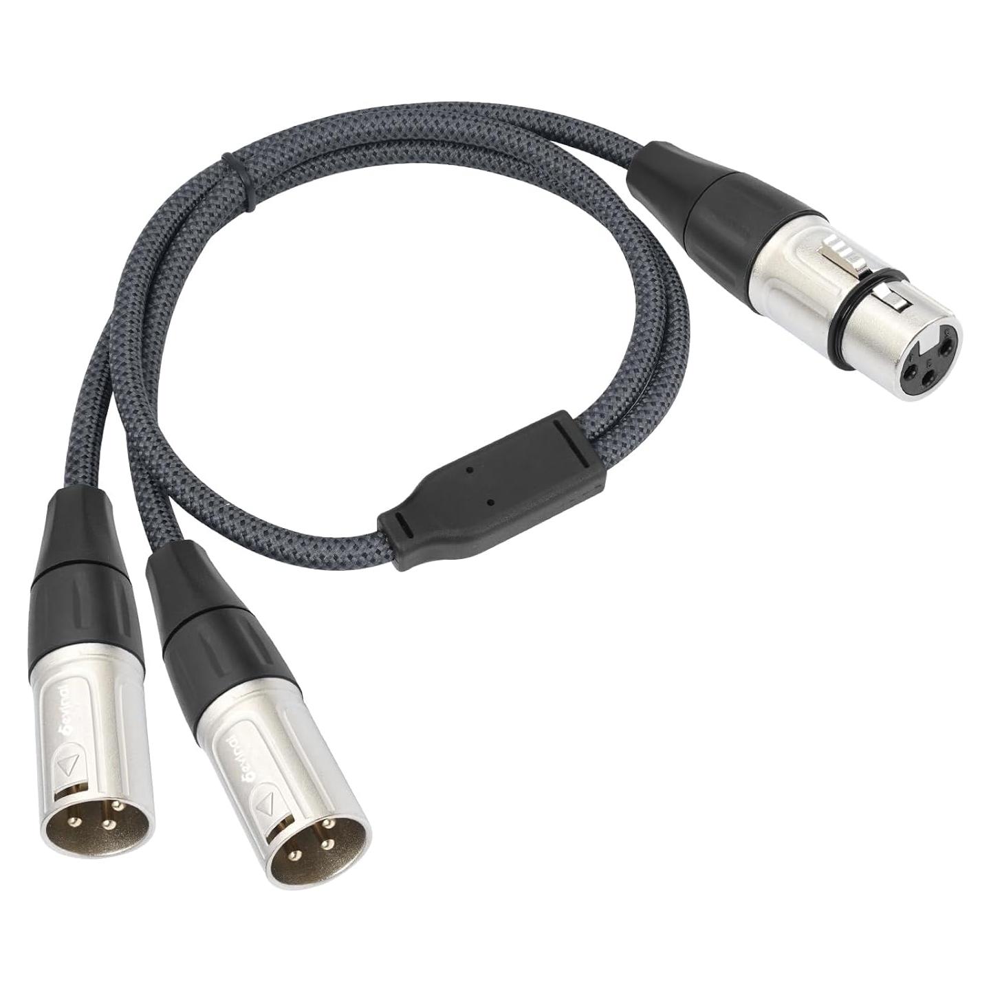 Cable Divisor XLR Devinal 1 Femenino a 2 Masculinos 0.61 m