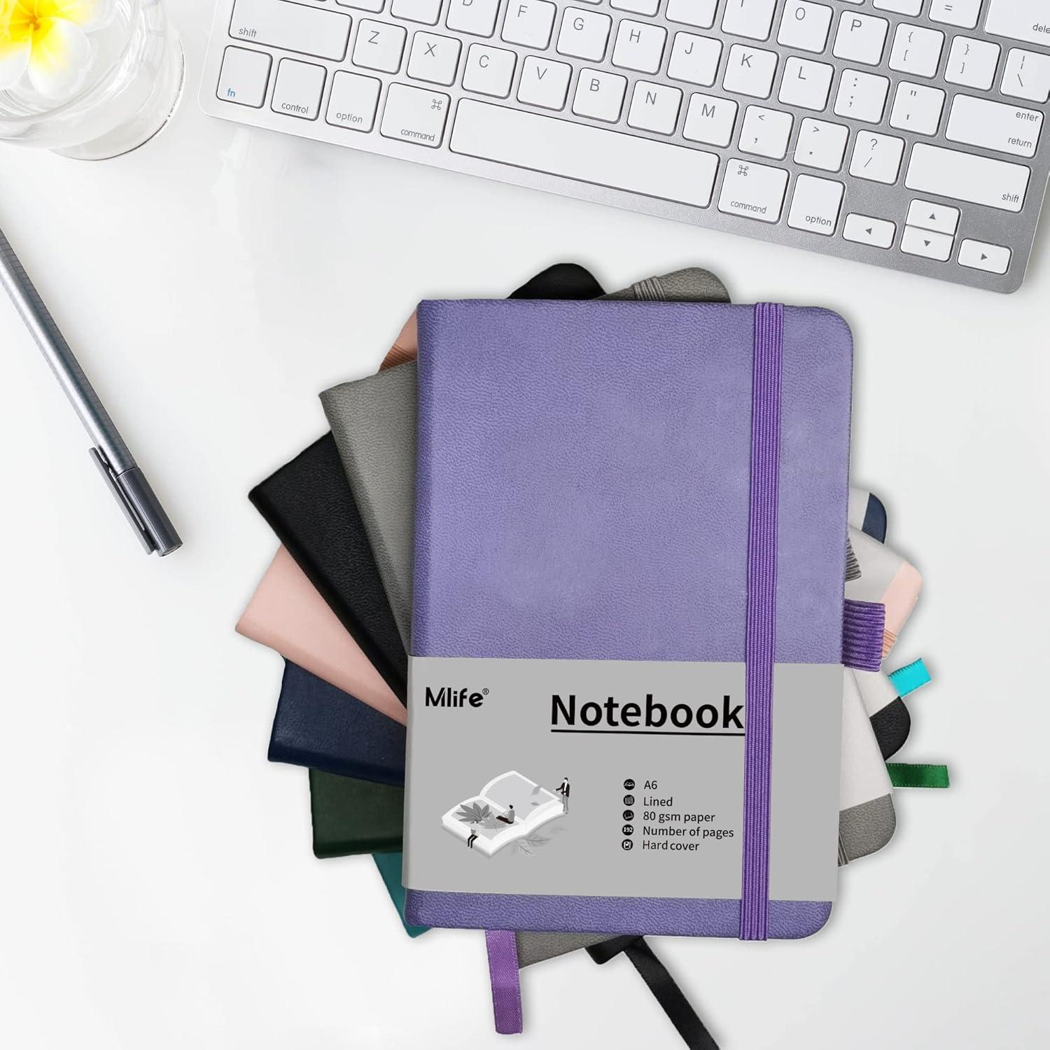 Cuaderno A6 Mlife Tapa Dura Rayado 192 Páginas Negro