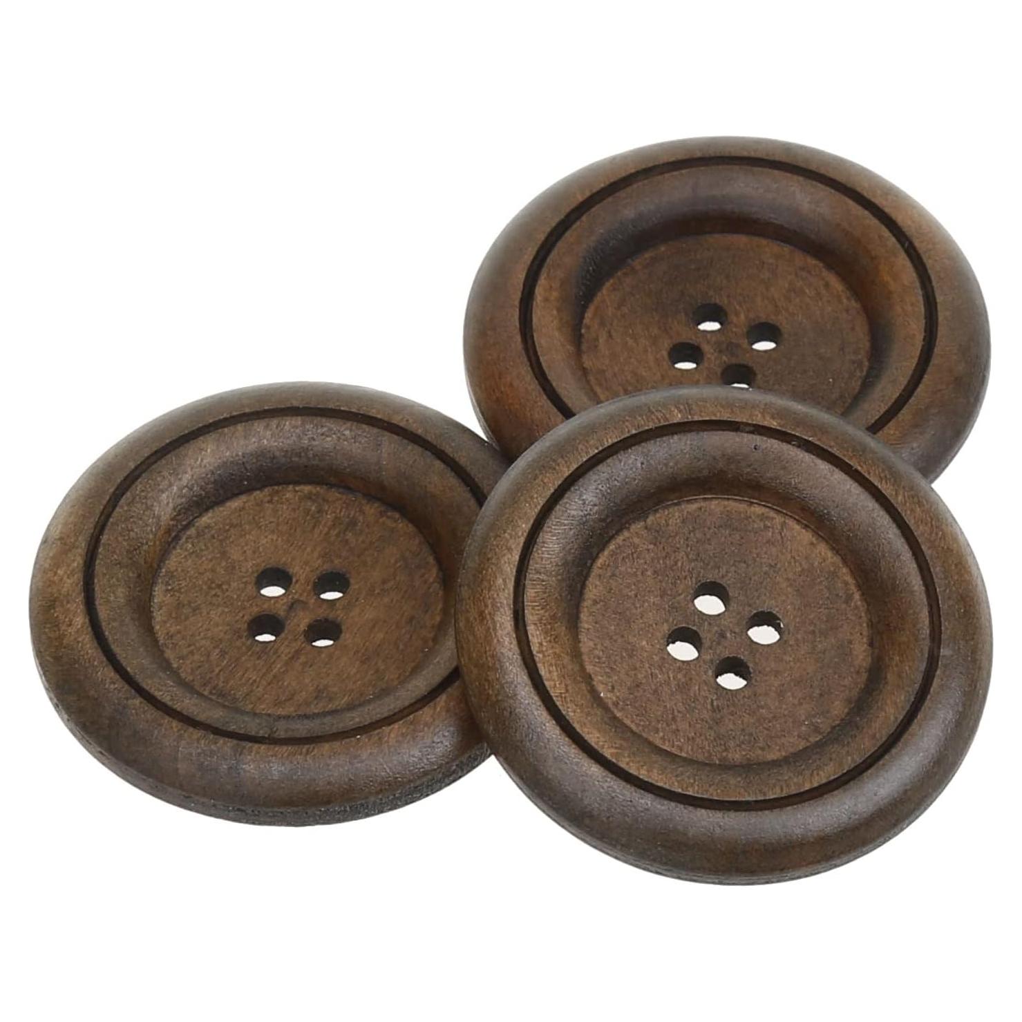 Botones Grandes de Madera COTOWIN 40mm para Costura DIY - Paquete de 10