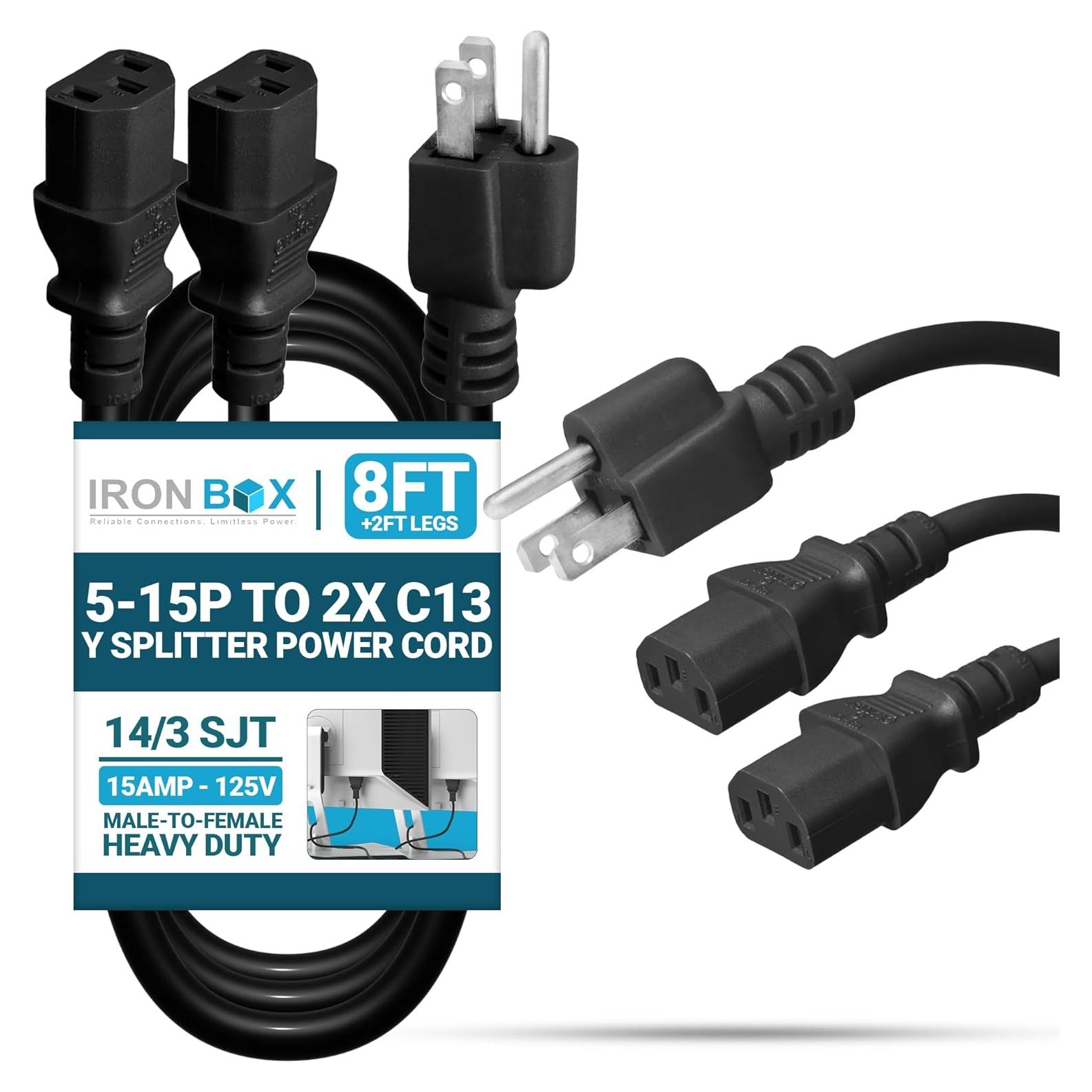 Cable Divisor Y IronBox 5-15P a 2X C13 3.05m 15A 125V