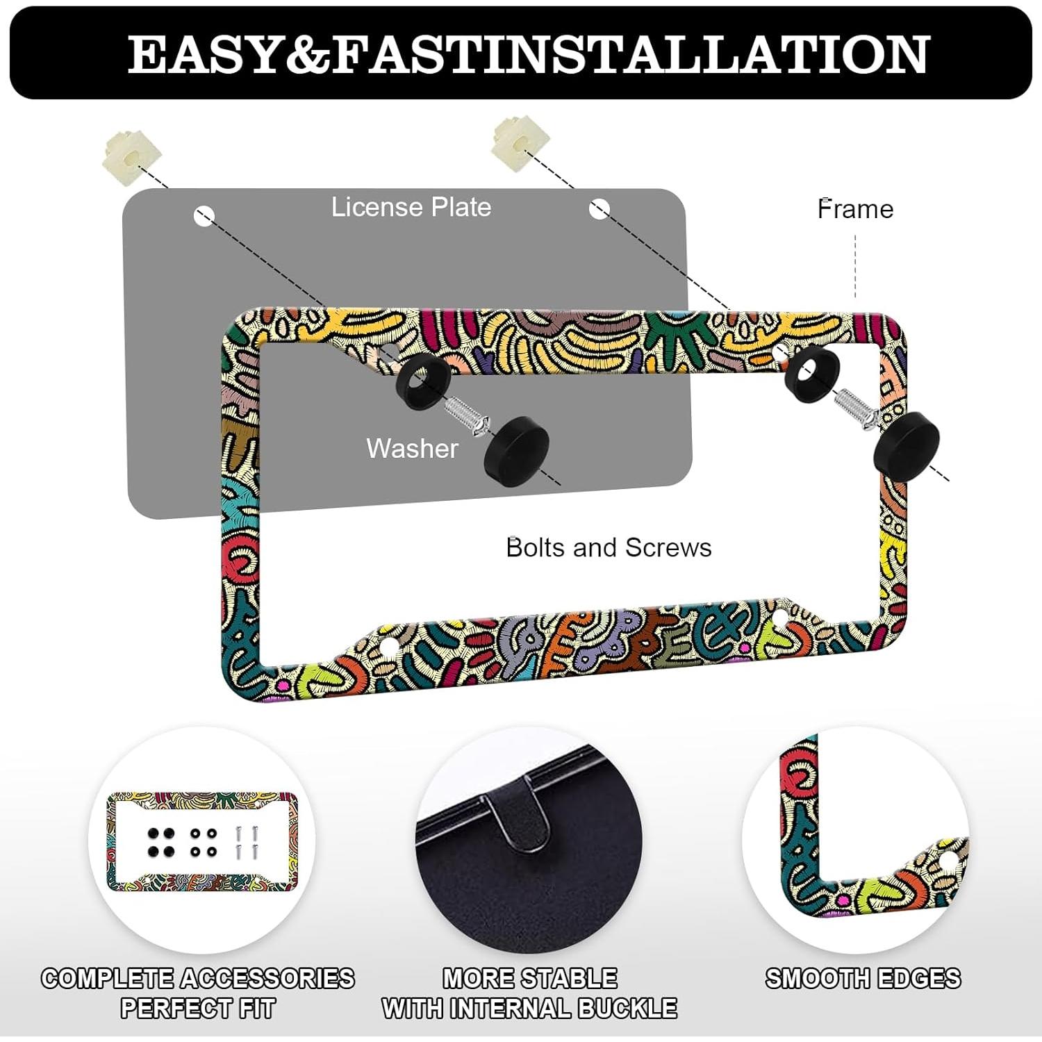 Marcos de Placas de Licencia HCSS Coloridos 30.5x15.2 cm - 2 Pzs