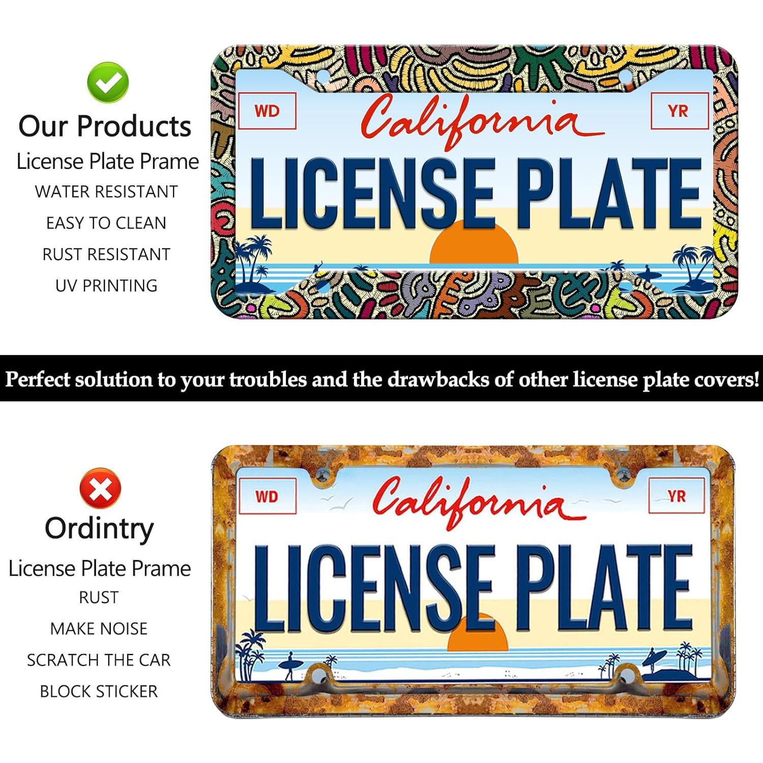 Marcos de Placas de Licencia HCSS Coloridos 30.5x15.2 cm - 2 Pzs