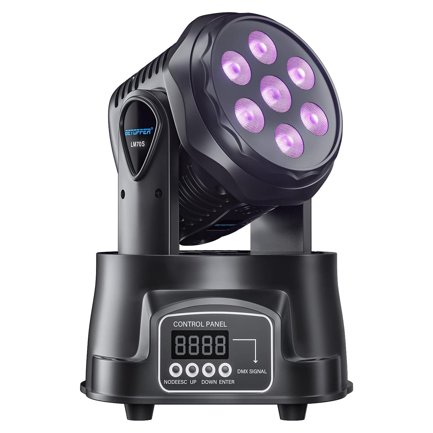 BETOPPER Luz DJ Cabeza Móvil Mini RGBW 7x8W para Eventos