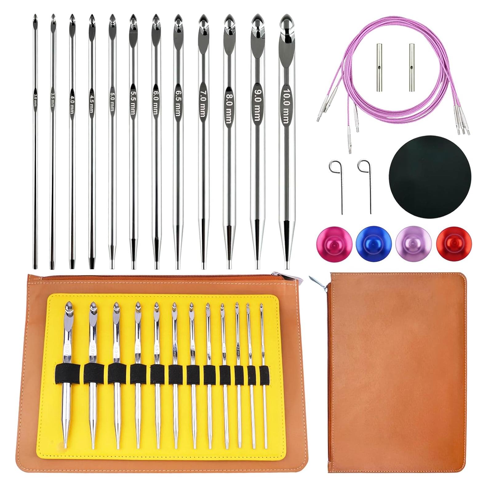 Juego de Ganchillos Tunecinos Hobekoee 12 Tamaños Aluminio