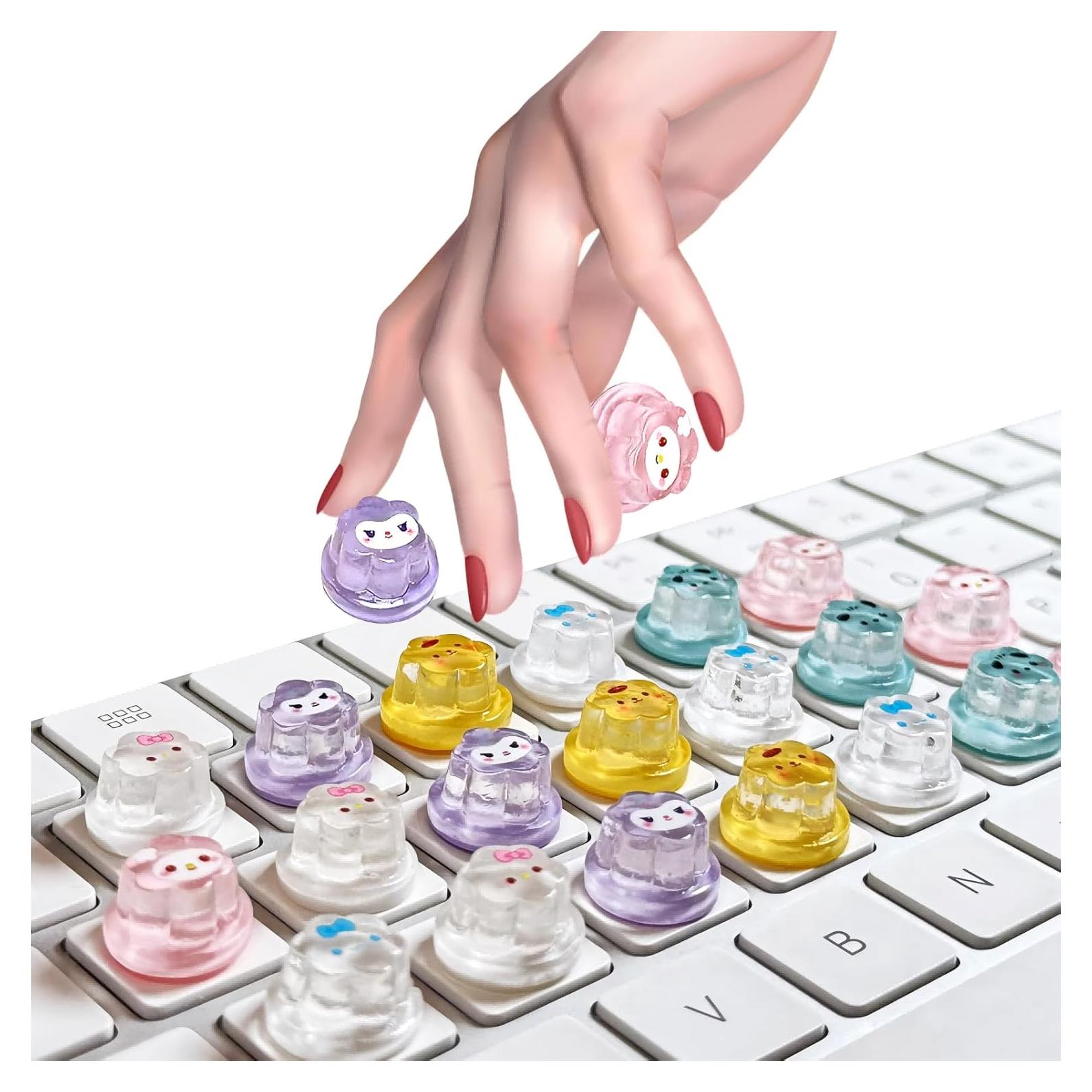 Calcomanías Elevadas para Teclado Hiupgo - 20 Pcs para Uñas Largas