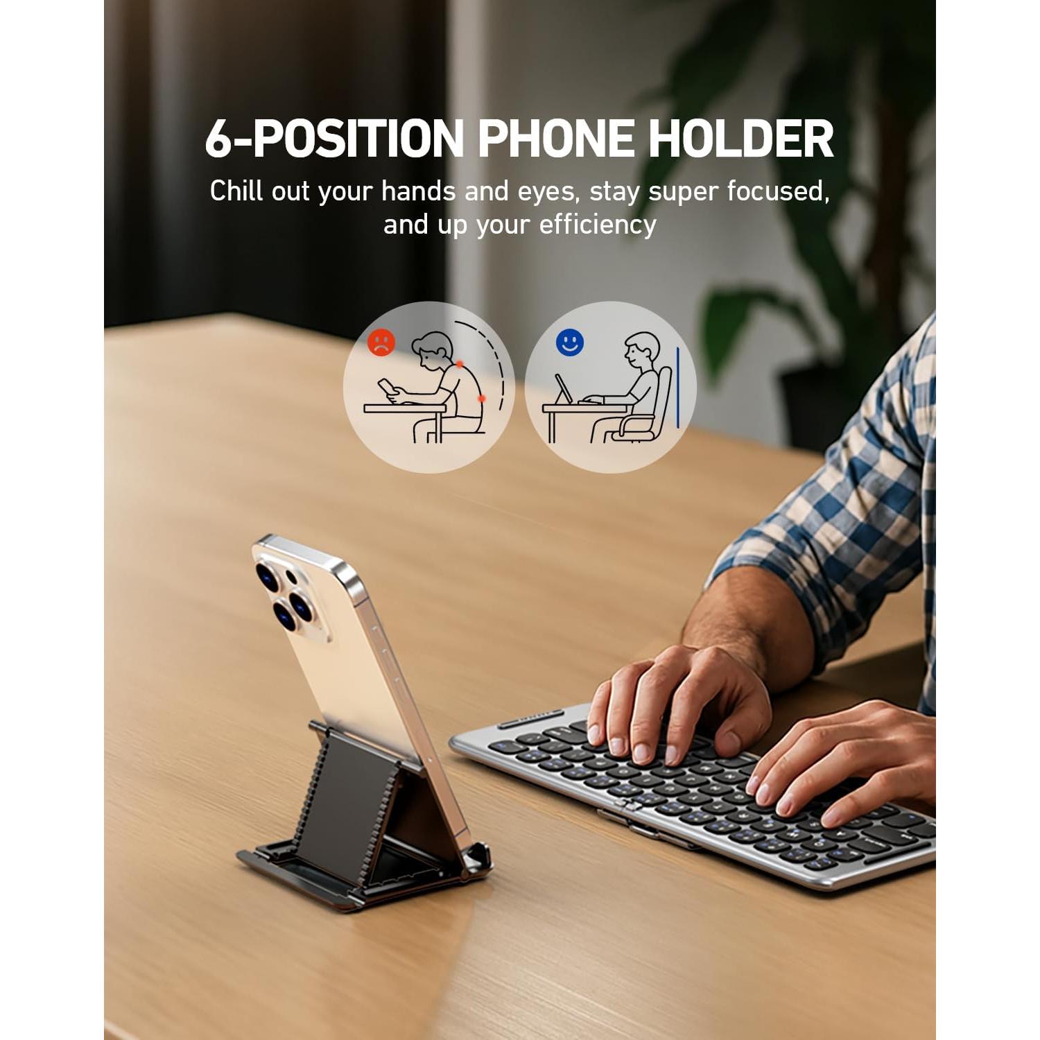 Teclado Bluetooth Plegable PuechAxe B088 Ultra Delgado