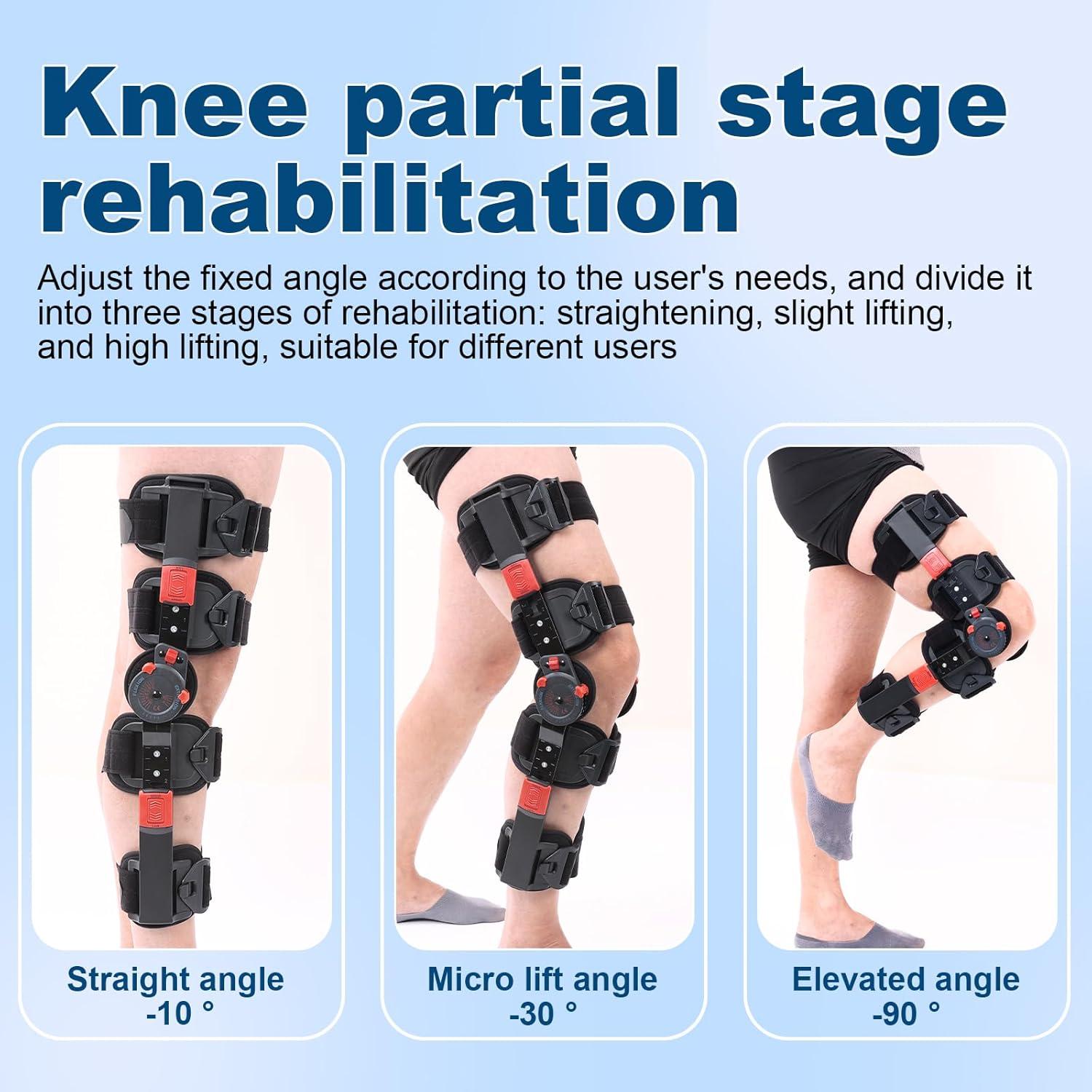 Férula de Rodilla ROM Cryxinty Ajustable con Bisagras - Rojo