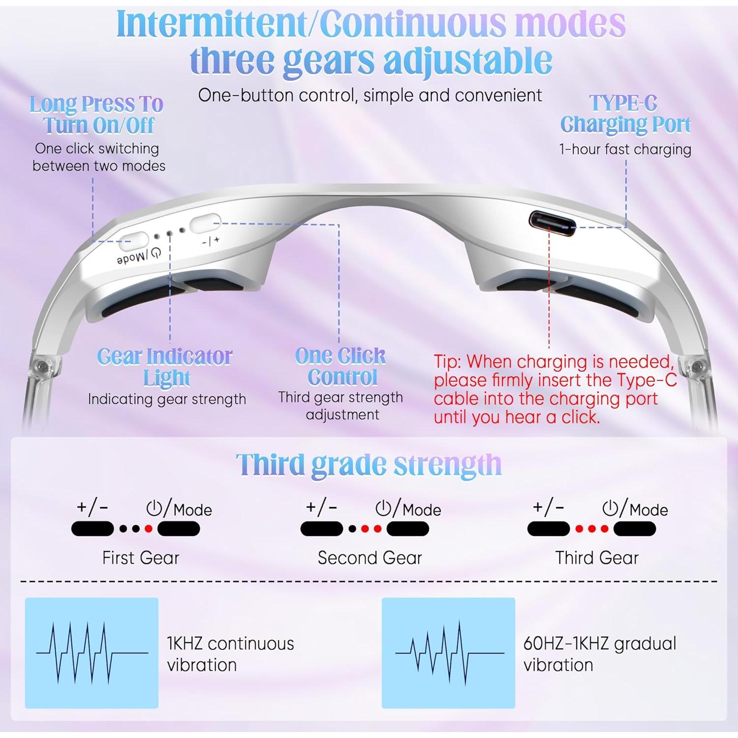 Masajeador Ocular Nienele con Terapia de Luz - Alivio Fatiga Ocular