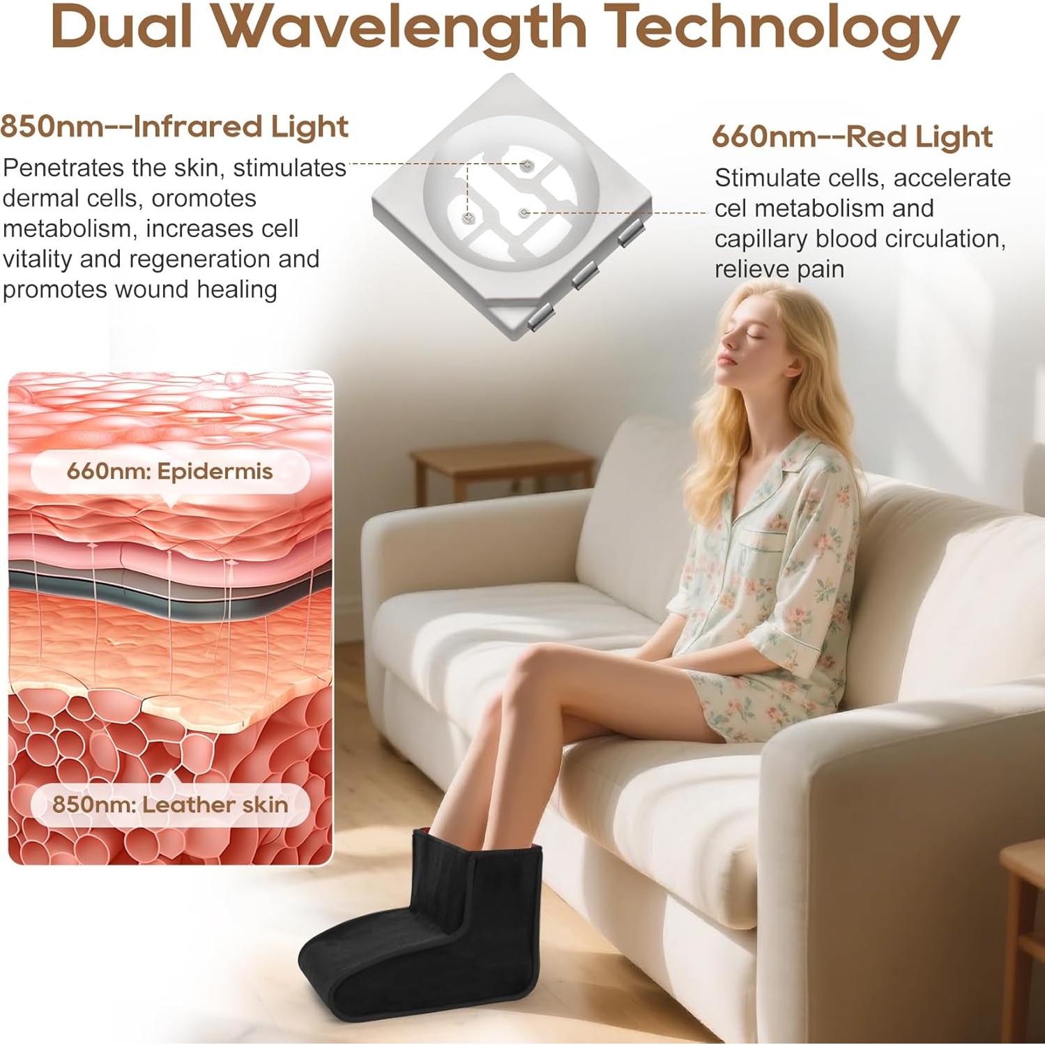 Terapia de Luz Roja Dmzosmd para Alivio del Dolor en Pies