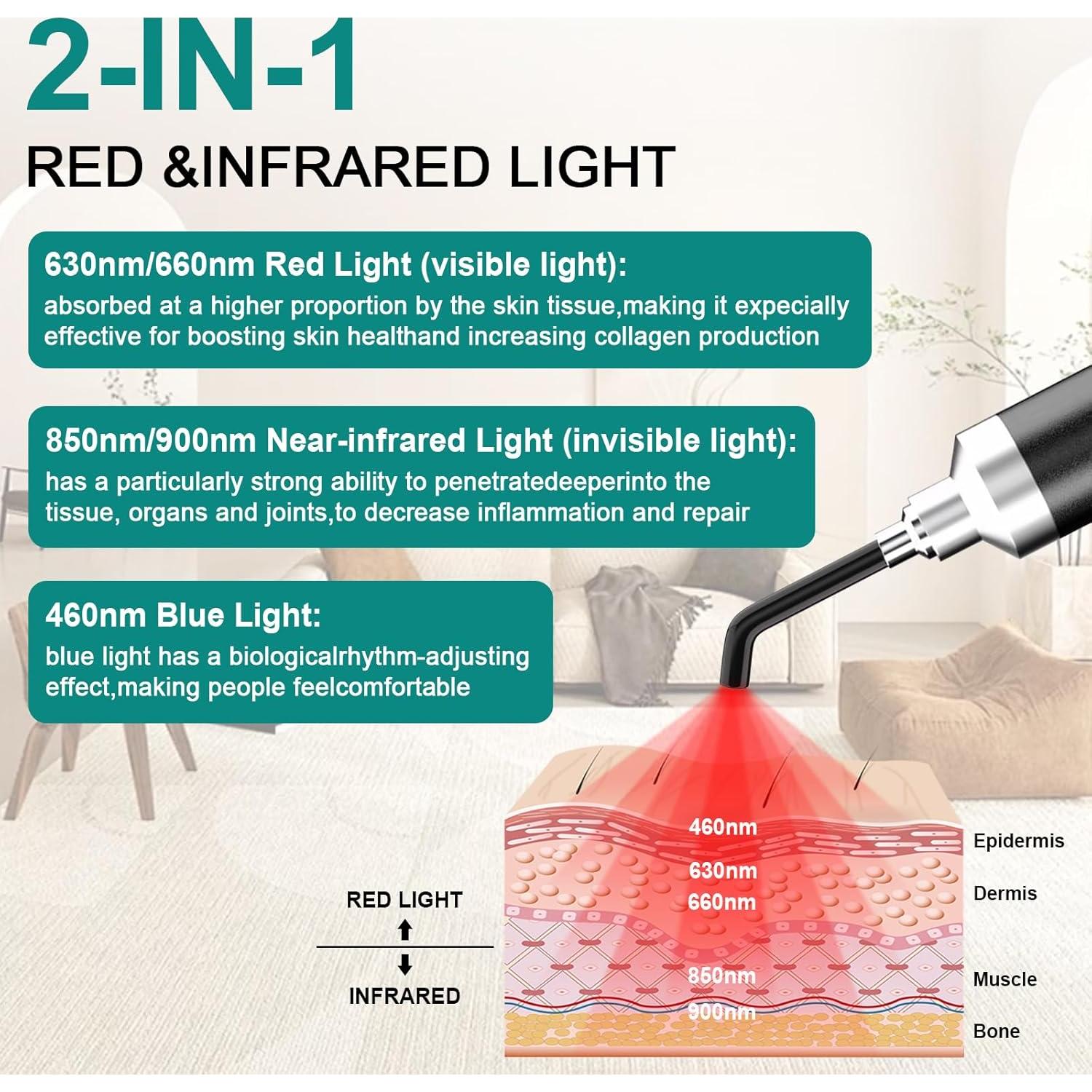 Dispositivo Terapia Luz Roja Topvent 5 LED Alivio Dolor 0.5kg
