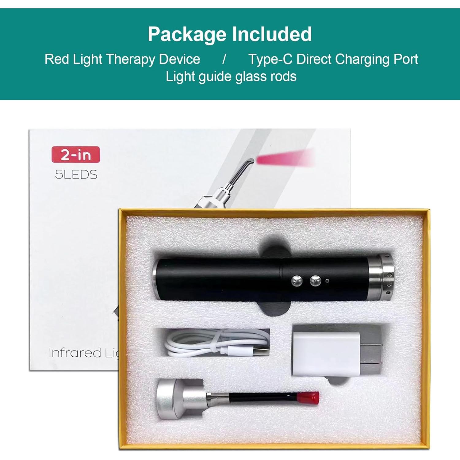 Dispositivo Terapia Luz Roja Topvent 5 LED Alivio Dolor 0.5kg