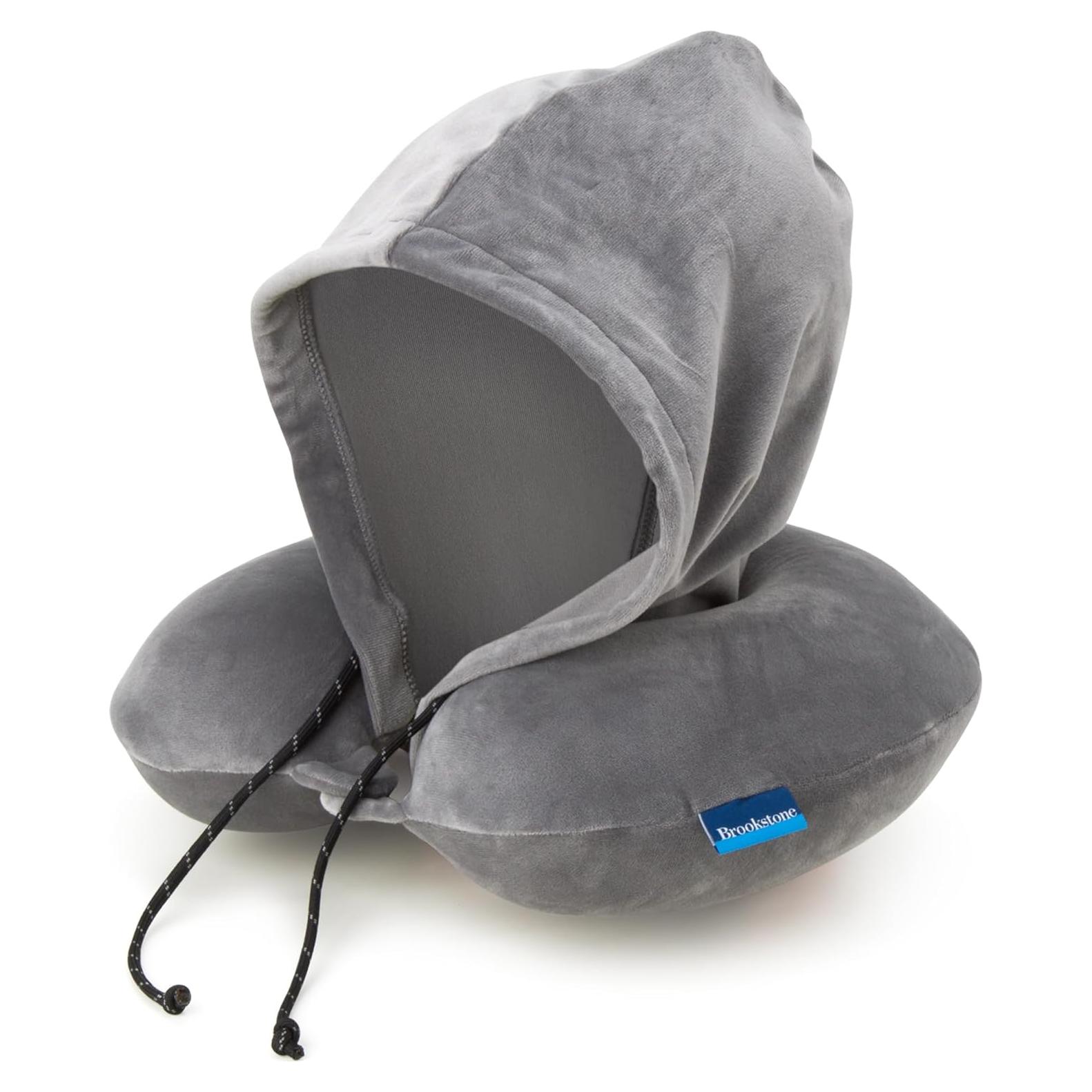 Almohada de viaje con capucha Brookstone - Espuma viscoelástica