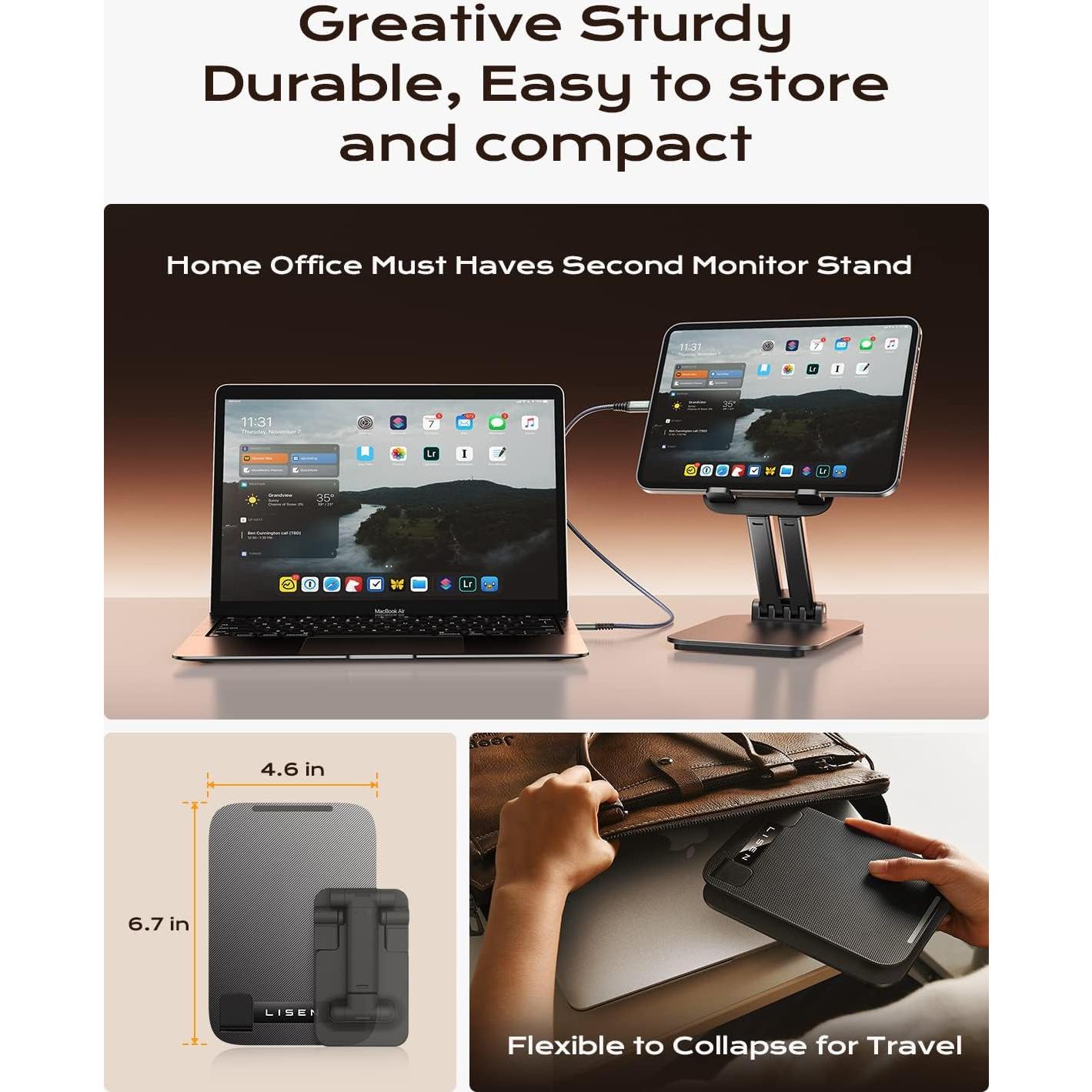 Soporte para Tablet LISEN 2E56 Negro Ajustable Plegable