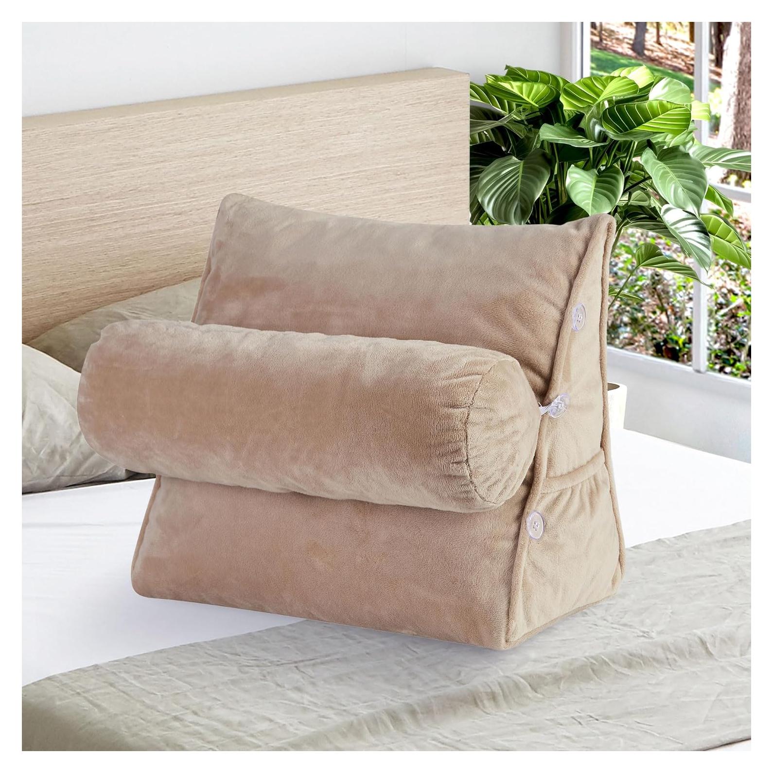 Cojín de Lectura Cheer Collection Cuña Ajustable Taupe 40x22cm