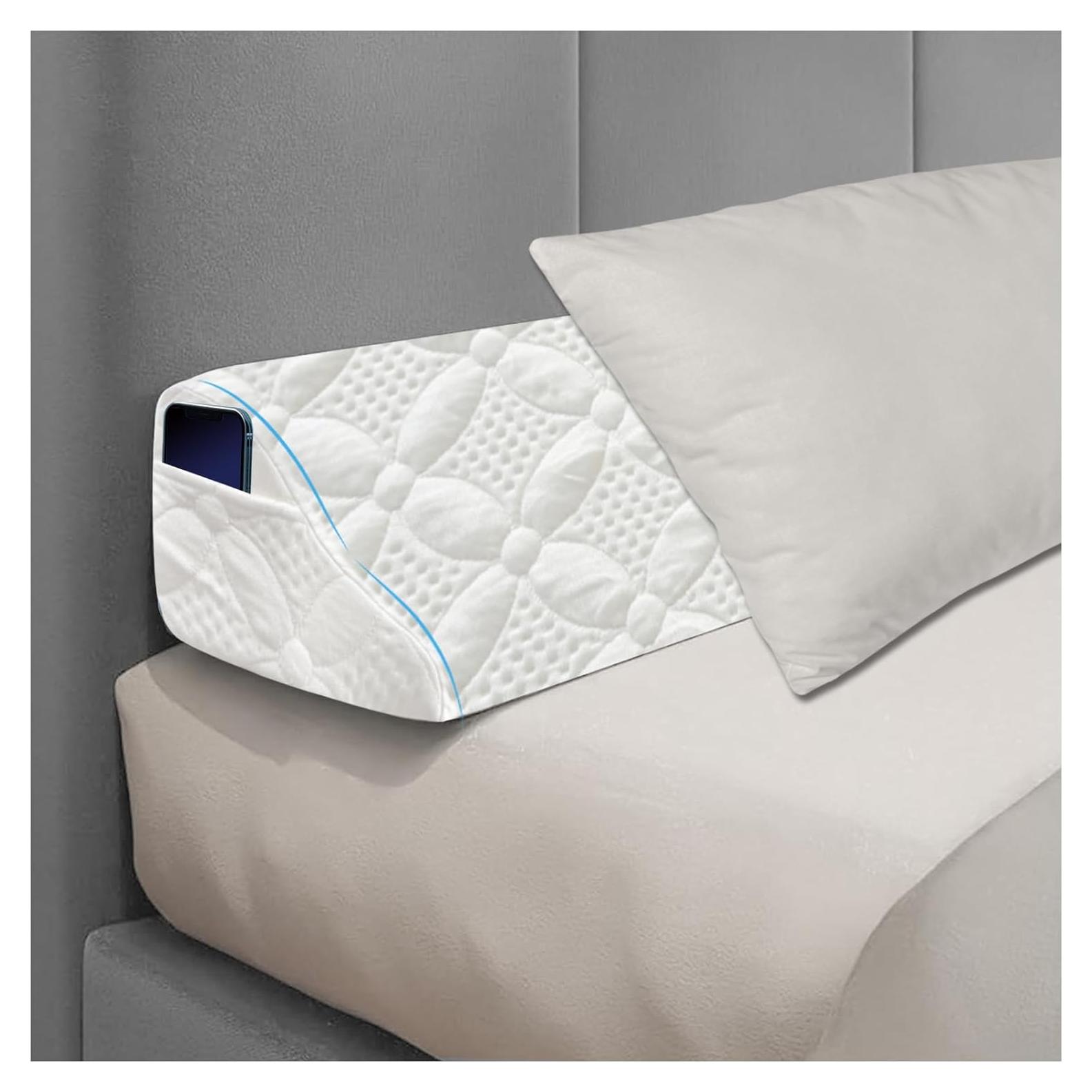 Cojín en cuña Asatdd para cama King, espuma viscoelástica 193x25.4 cm