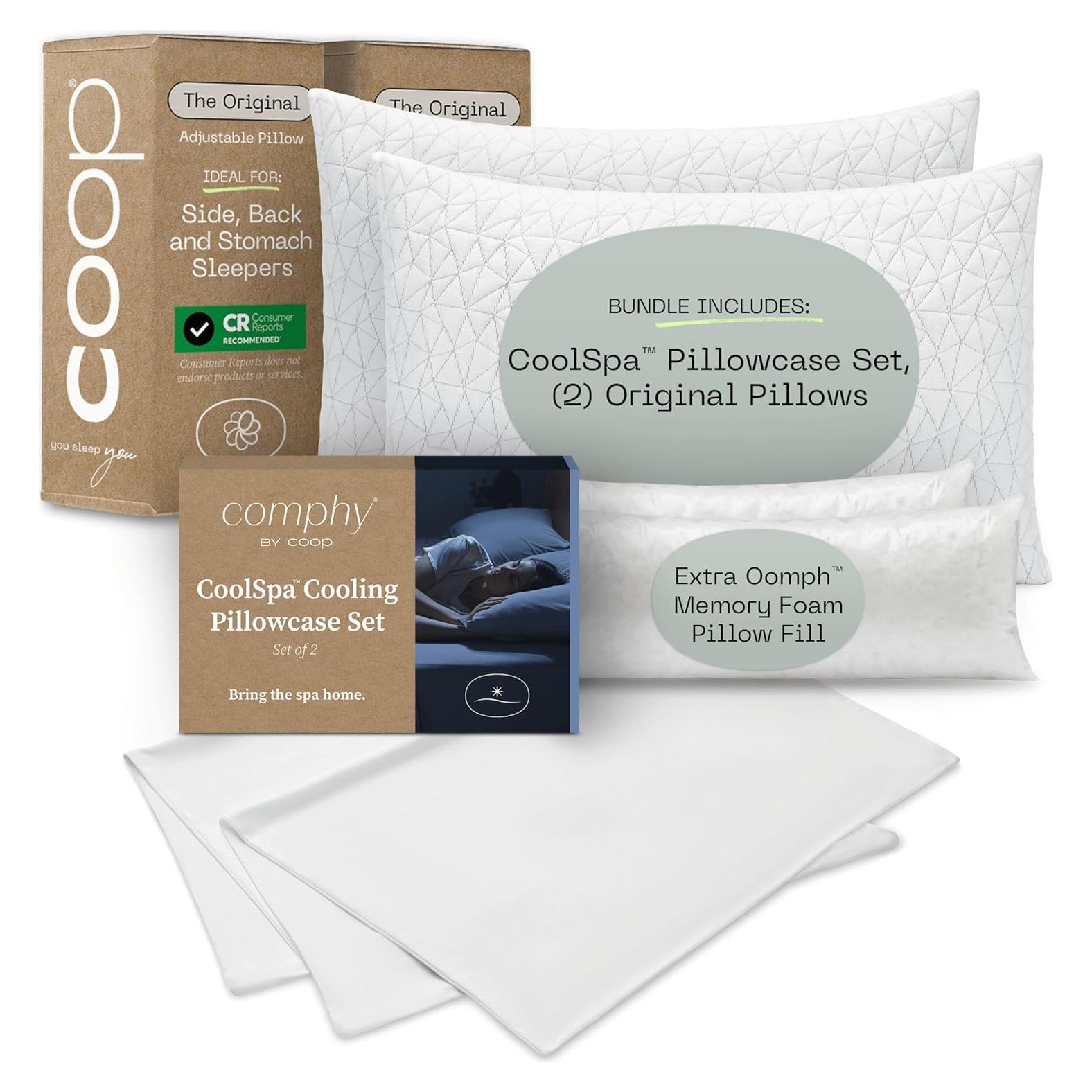 Juego de Fundas de Almohada Cool+ Coop King + Almohada Original