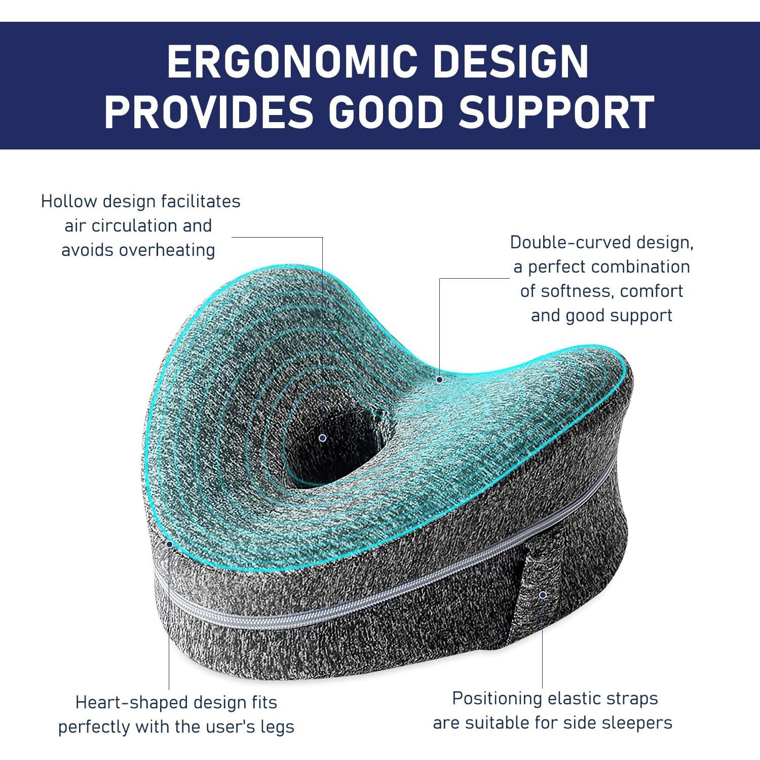 Cojín de Alineación para Dormir de Lado Genérico Azul Cuadrícula