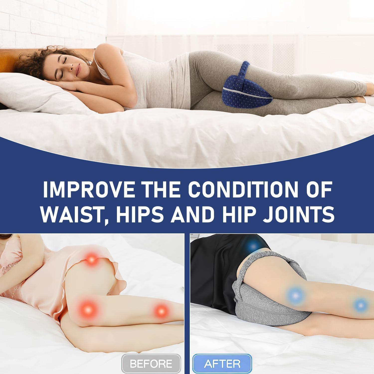 Cojín de Alineación para Dormir de Lado Genérico Azul Cuadrícula