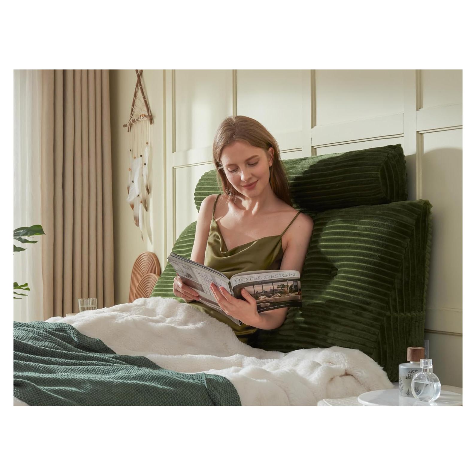 Cojín de Respaldo Cuña AmyWtb Reina Verde 150x20x51 cm