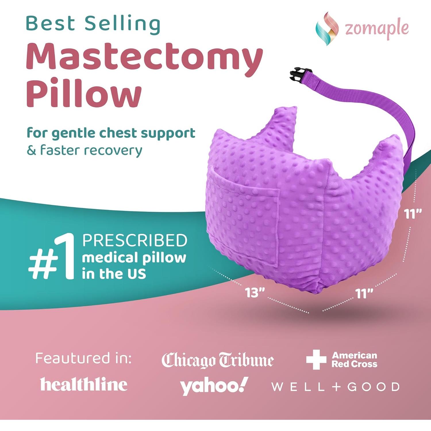 Almohada Post Mastectomía Zomaple Lavanda - Soporte Suave 430g