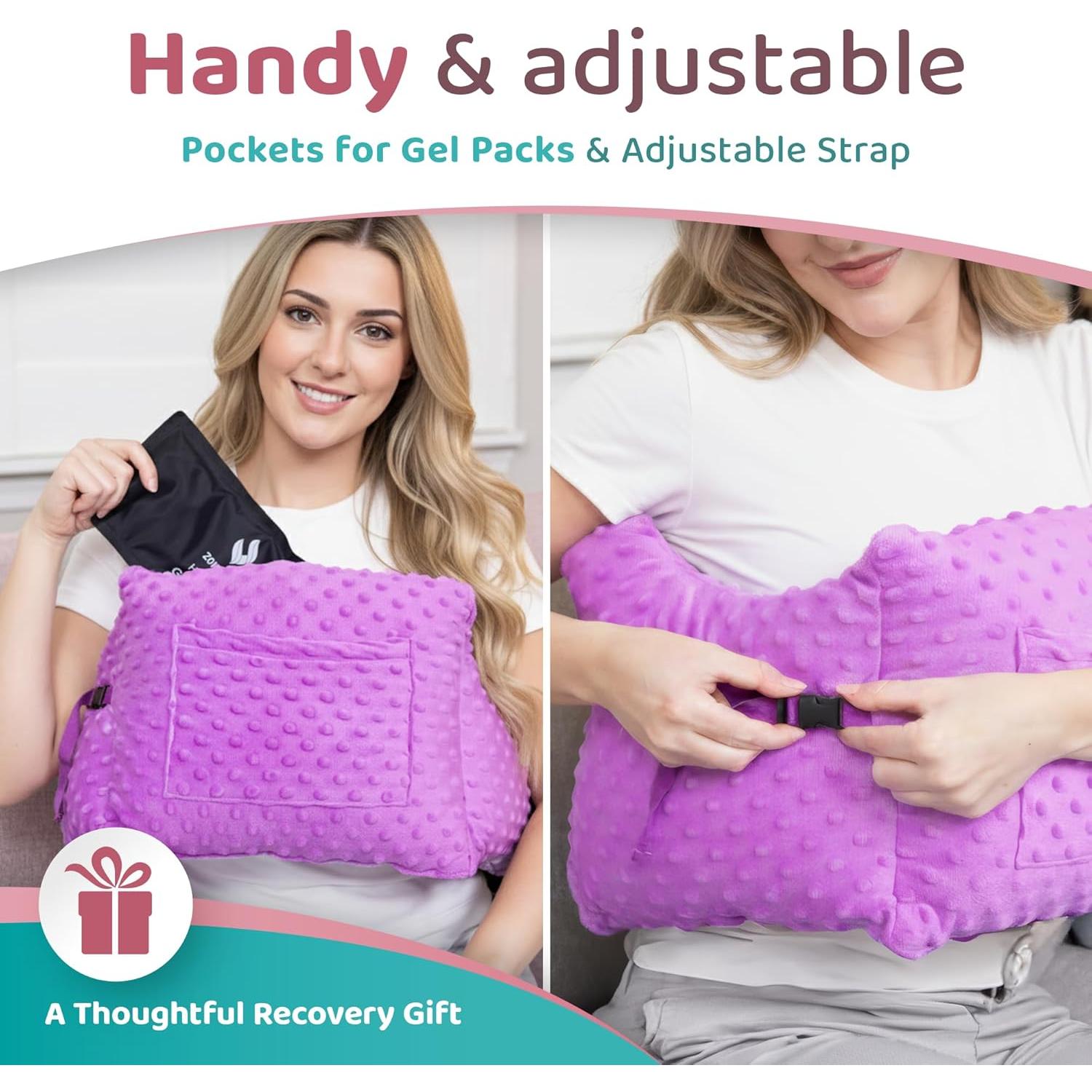 Almohada Post Mastectomía Zomaple Lavanda - Soporte Suave 430g