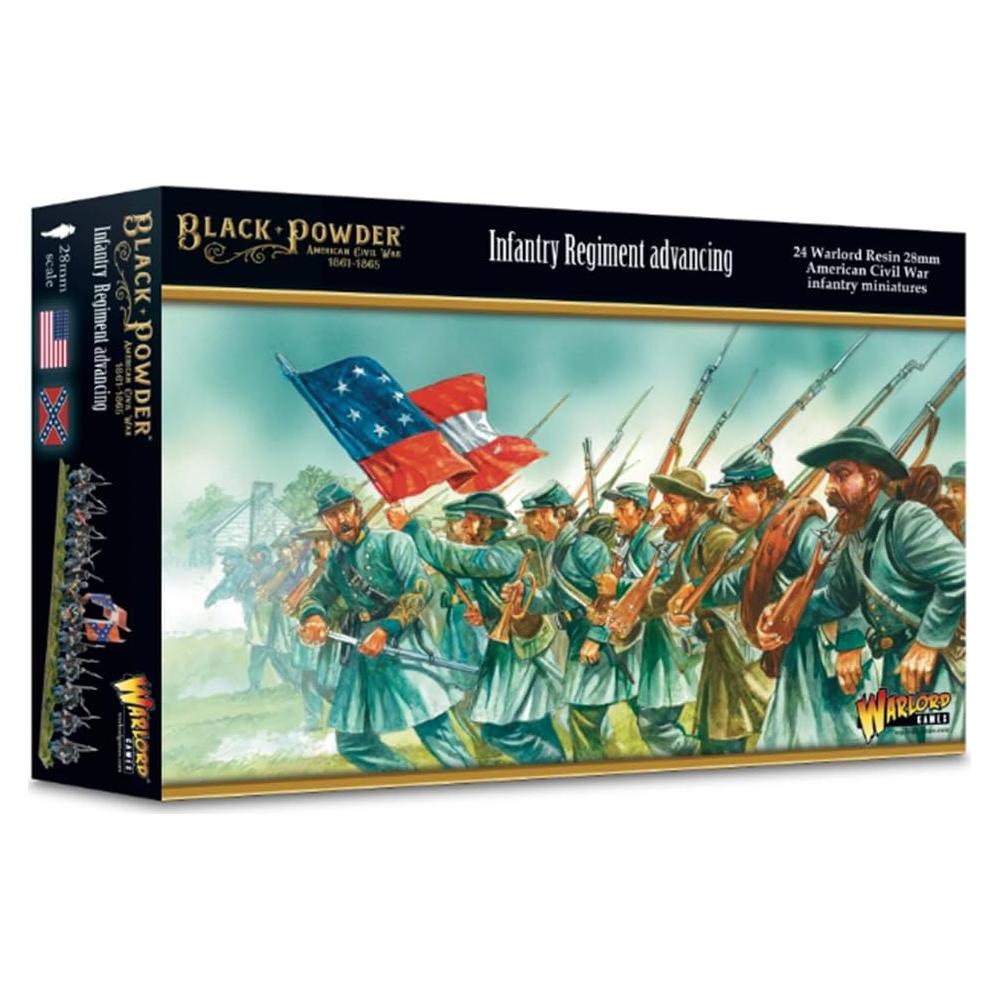 Figuras de Infantería Avanzando Warlord Games Guerra Civil Americana 24 Piezas