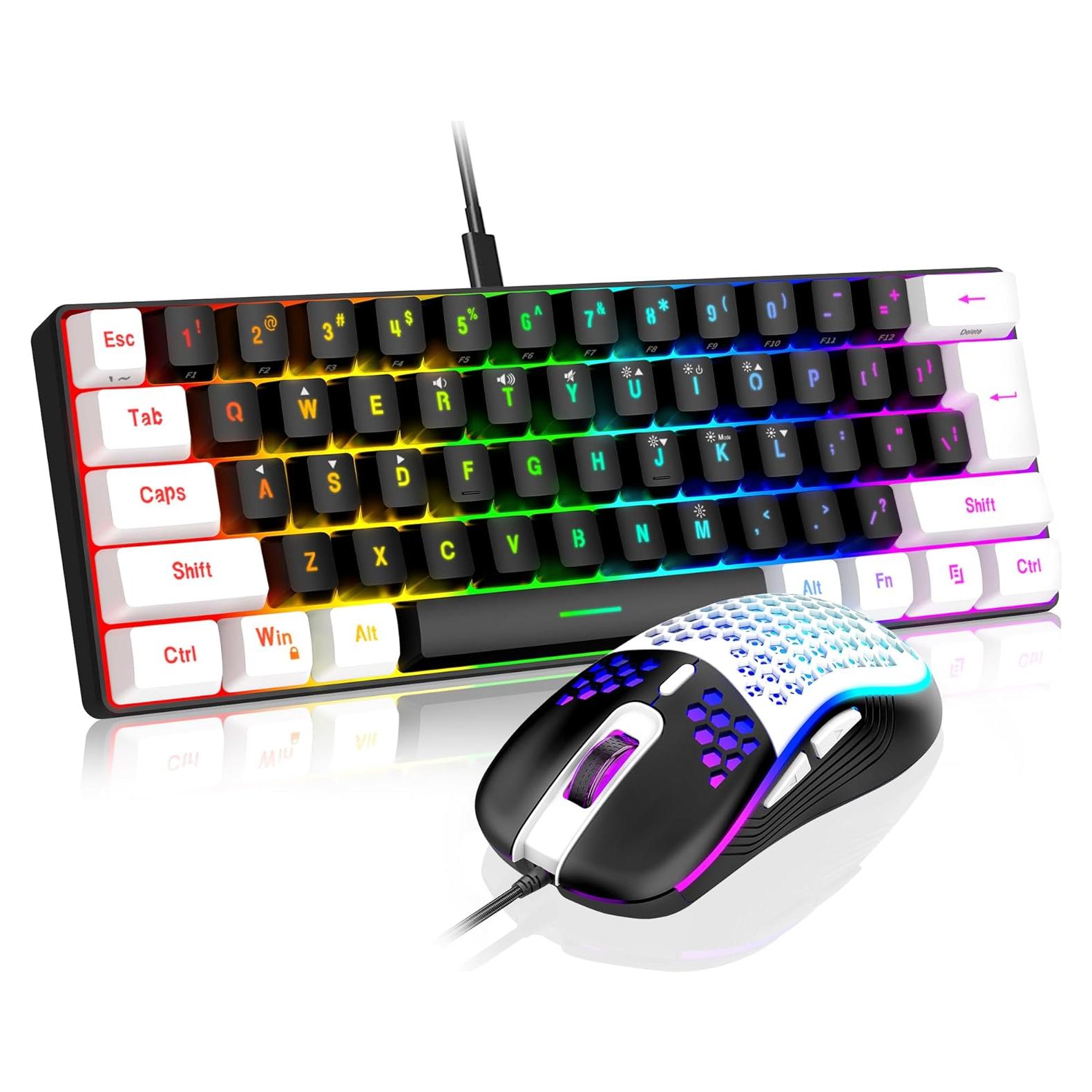 Combo Teclado y Ratón Gaming RedThunder K62 RGB 61 Teclas