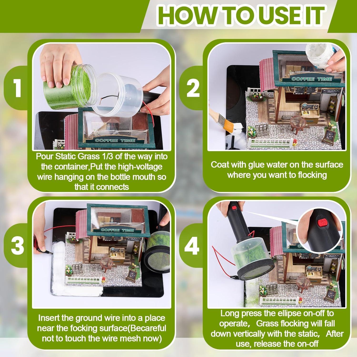 Kit Aplicador de Hierba Estática Tioncy con 4 Colores 60g