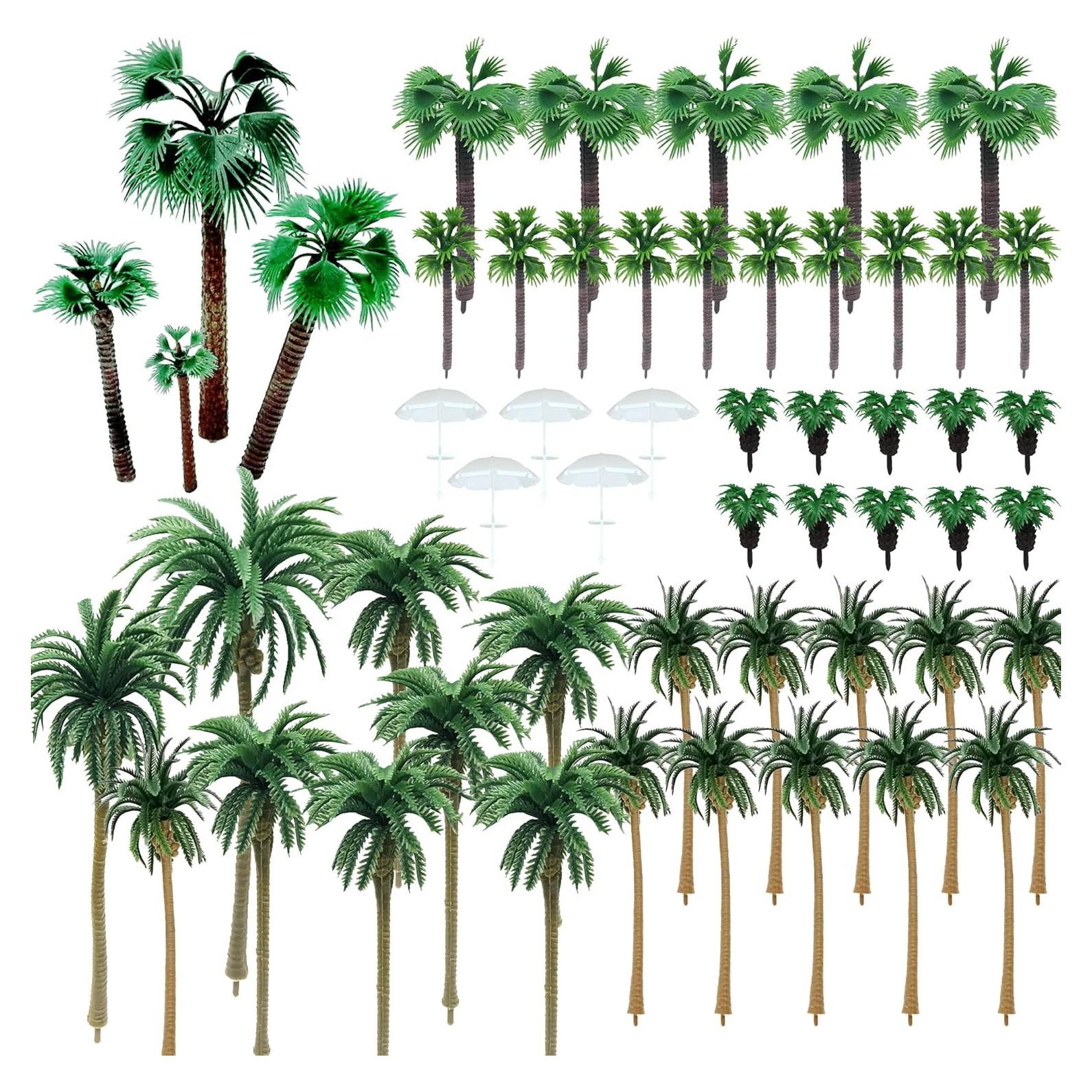 Woohome 44 PCS Árboles de Coco y Mini Paraguas para Diorama