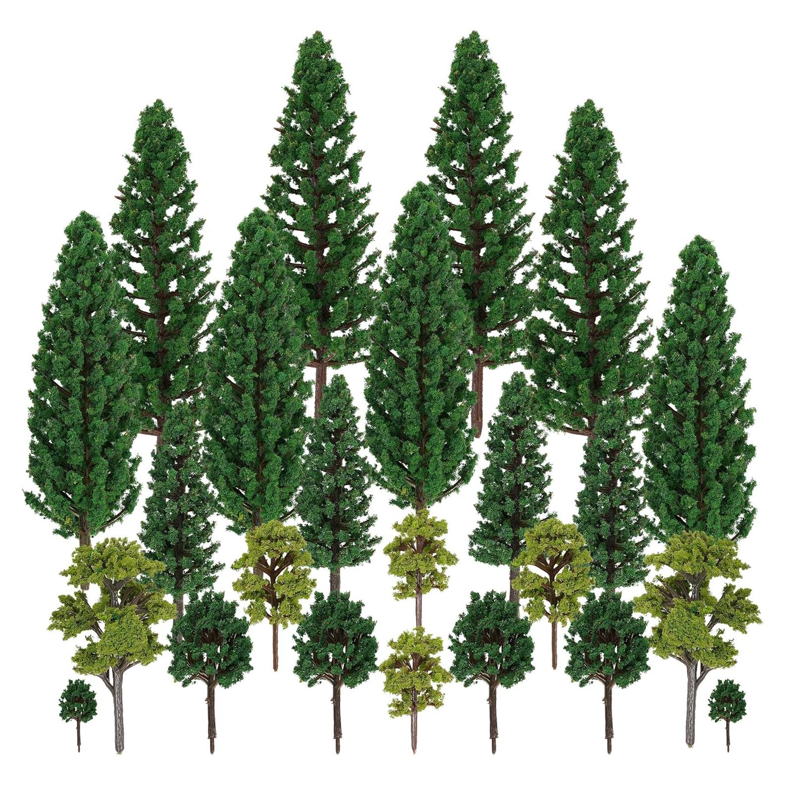 24 Árboles Artificiales Miniatura Jiebor para Diorama y Jardín