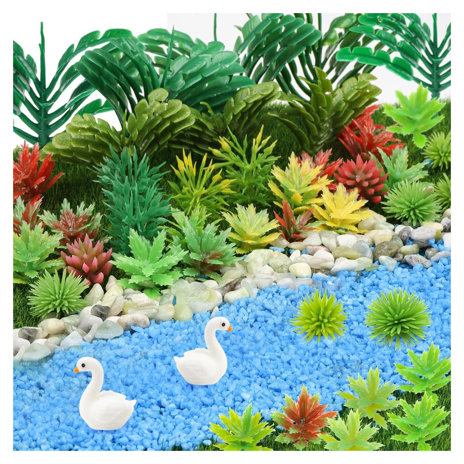 82 Piezas Plantas Miniatura Árboles QUOZUO para Jardín y Ferrocarril