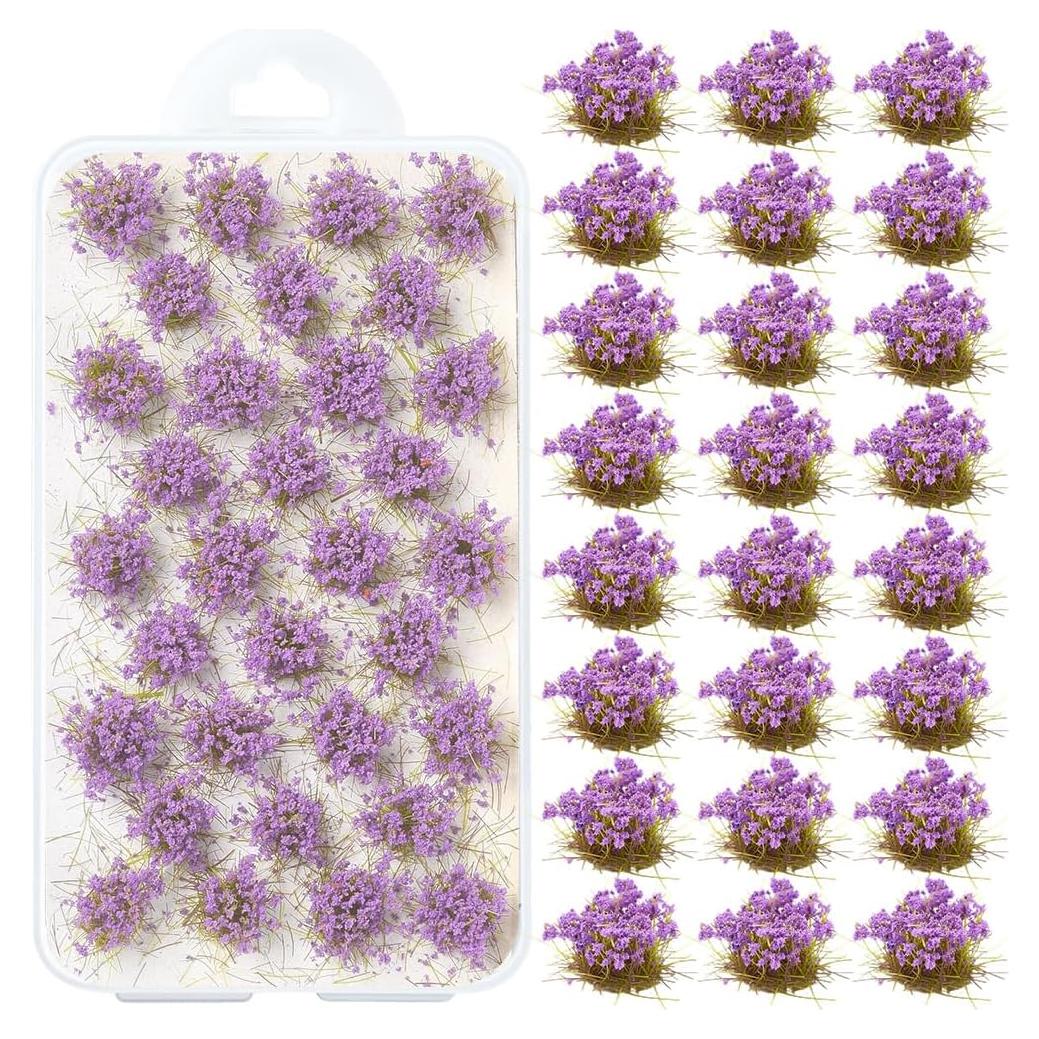 Caja 32Pcs Miniaturas Grama Tufts SOFPLATE Nylon Azul 1.1-1.6cm