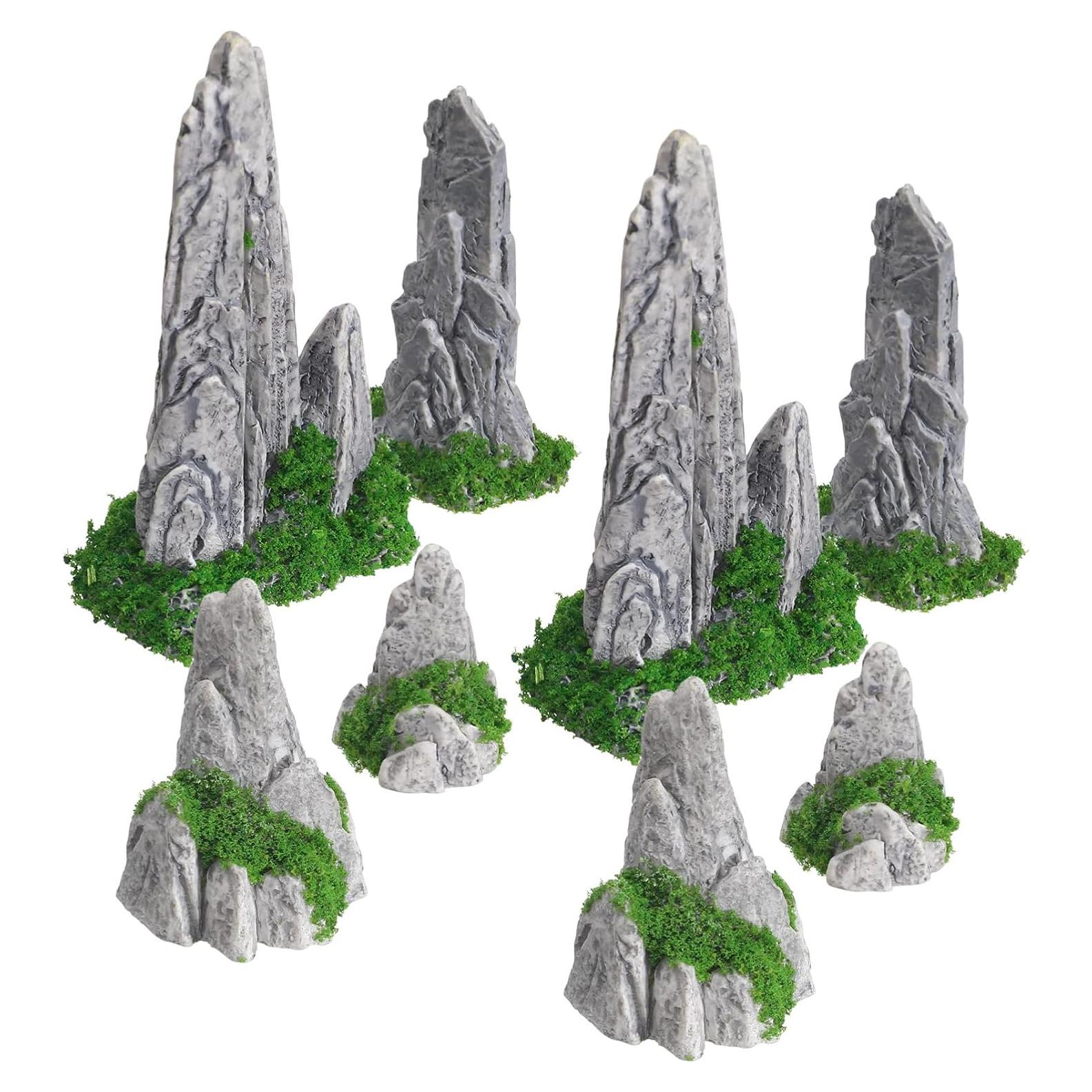 Estatuas Decorativas de Rocalla Gatuida - 8 Piezas de Resina