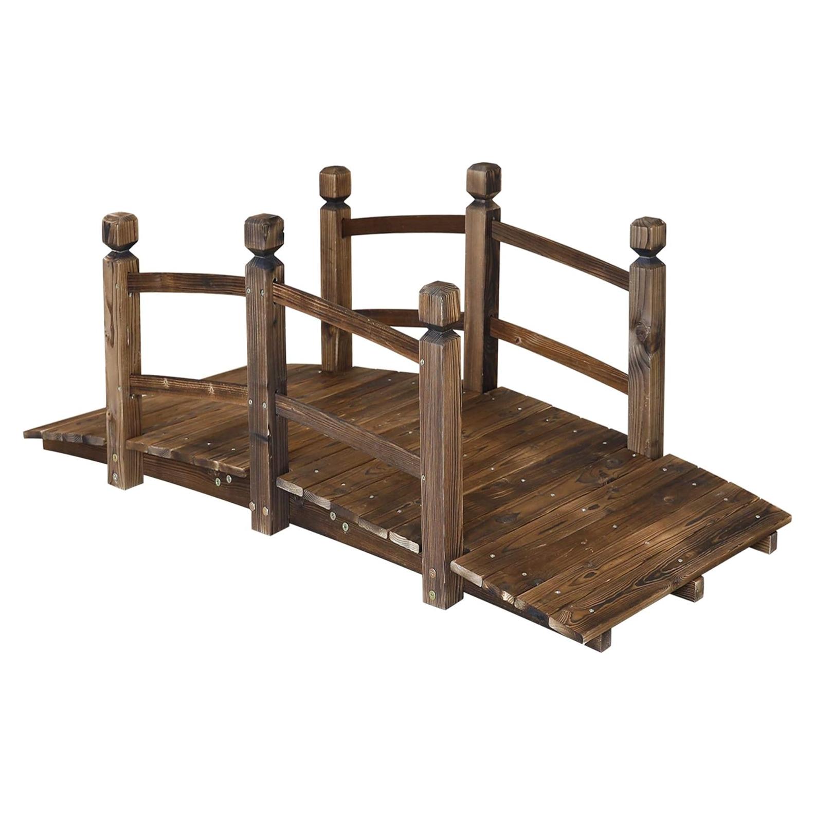 Puente de Jardín de Madera de Abeto Reliancer 1.5m Arco Decorativo