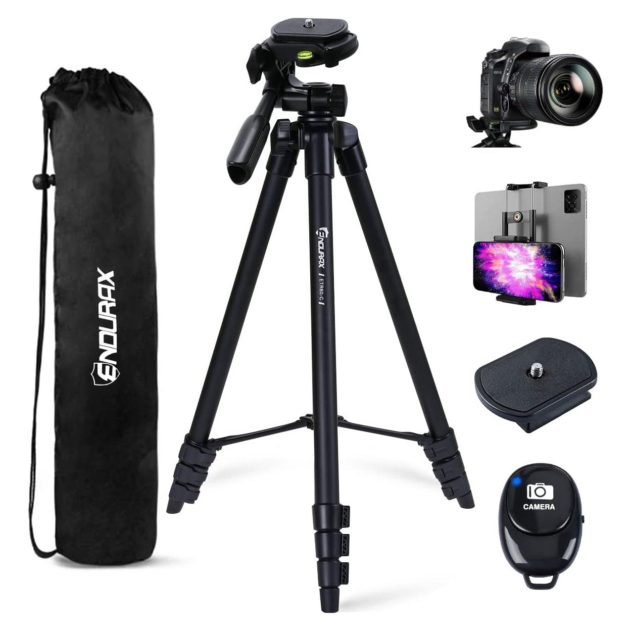 Trípode Endurax ETR60 para cámara y teléfono negro