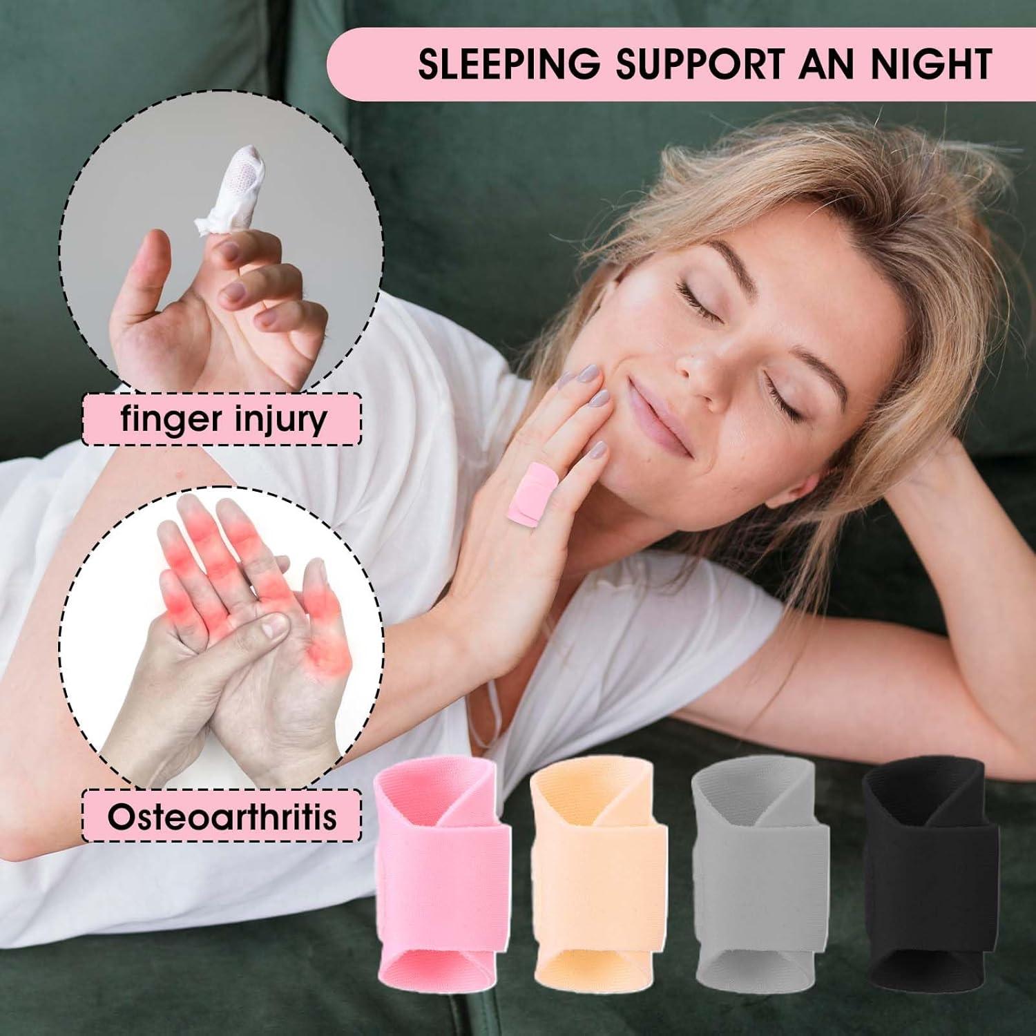 8pcs Finger Splints, Trigger Finger Support Braces Finger Tape Finger Wraps Straps Finger Stabilizer Finger Straightener for Injury Pain Relief Broken Arthritis Sprain Support Protect(Color A)