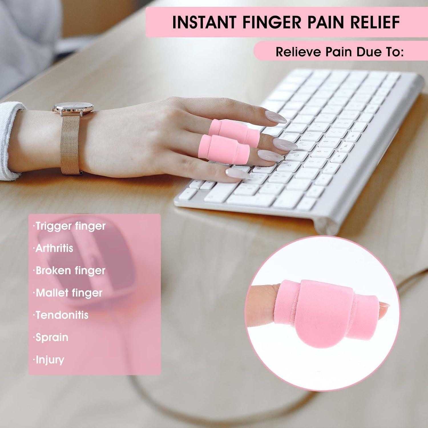 8pcs Finger Splints, Trigger Finger Support Braces Finger Tape Finger Wraps Straps Finger Stabilizer Finger Straightener for Injury Pain Relief Broken Arthritis Sprain Support Protect(Color A)