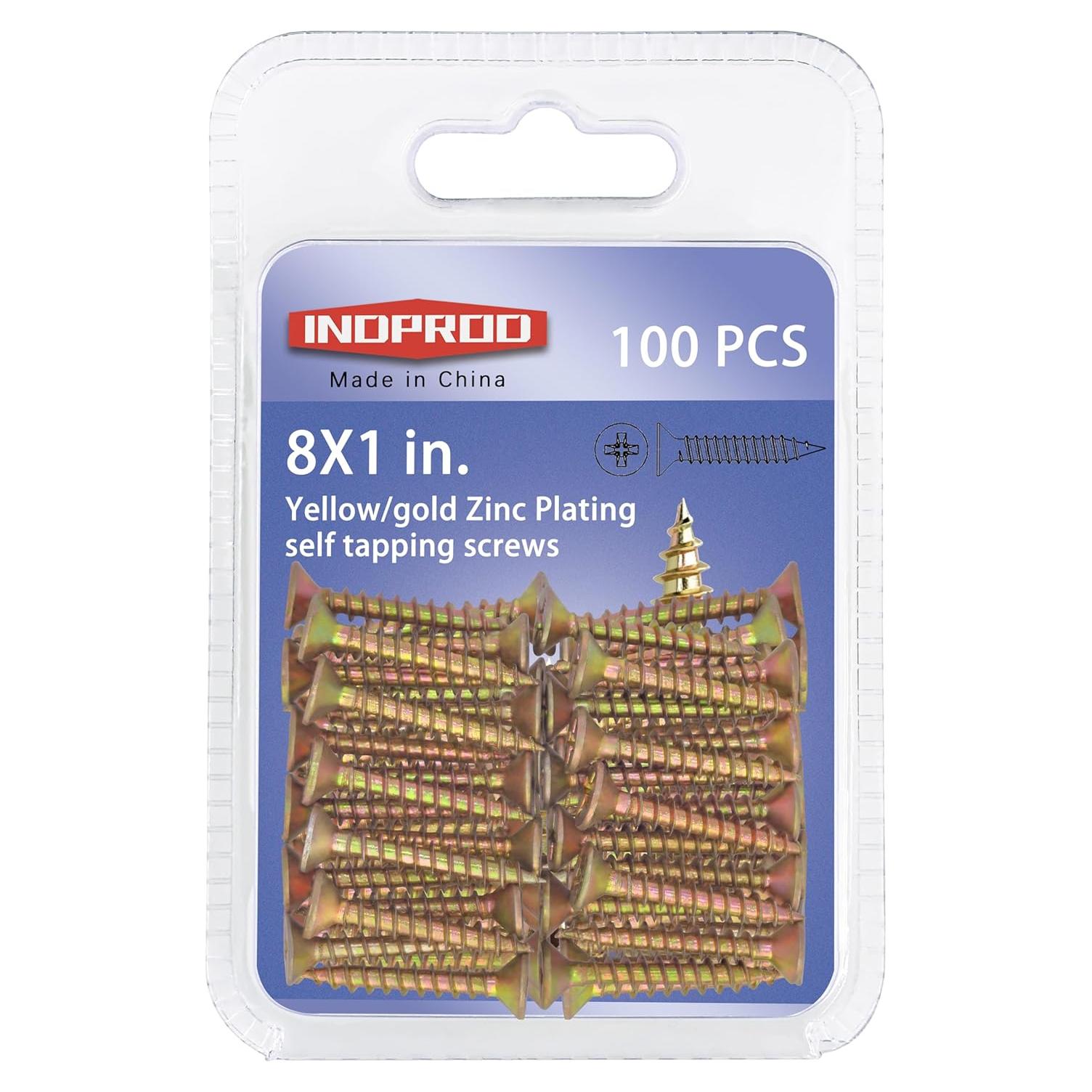 Tornillos Autoperforantes INDPROD #8 x 25mm Acero Galvanizado 100Pcs