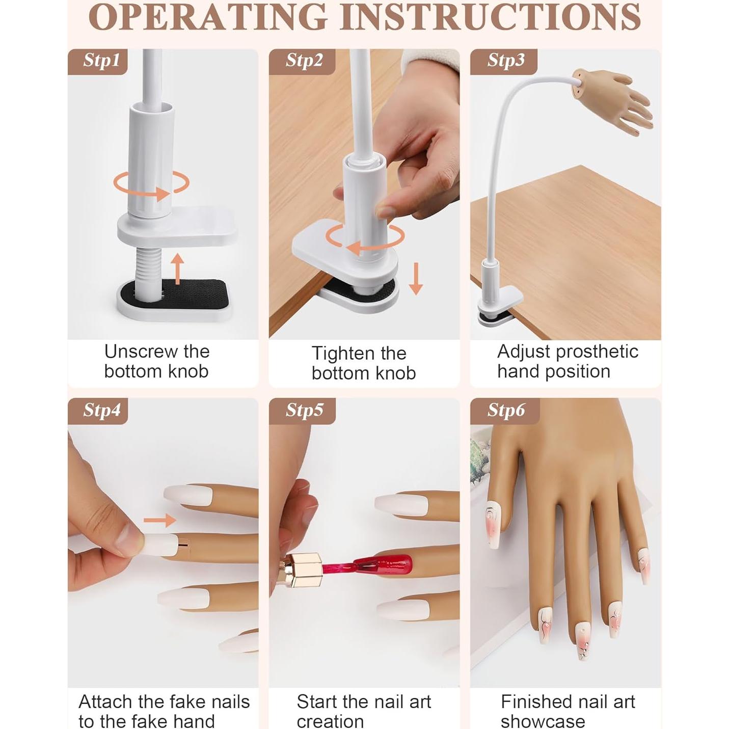 Mano de Práctica para Uñas Acrílicas Difenni 34.8x16cm